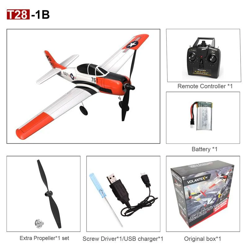 EPP 400mm P51D Mustang/F4U Corsair/T28 Trojan 4-Ch 2.4G 6-Axis Gyro Beginner Airplane With Xpilot Stabilizer RTF RC Plane