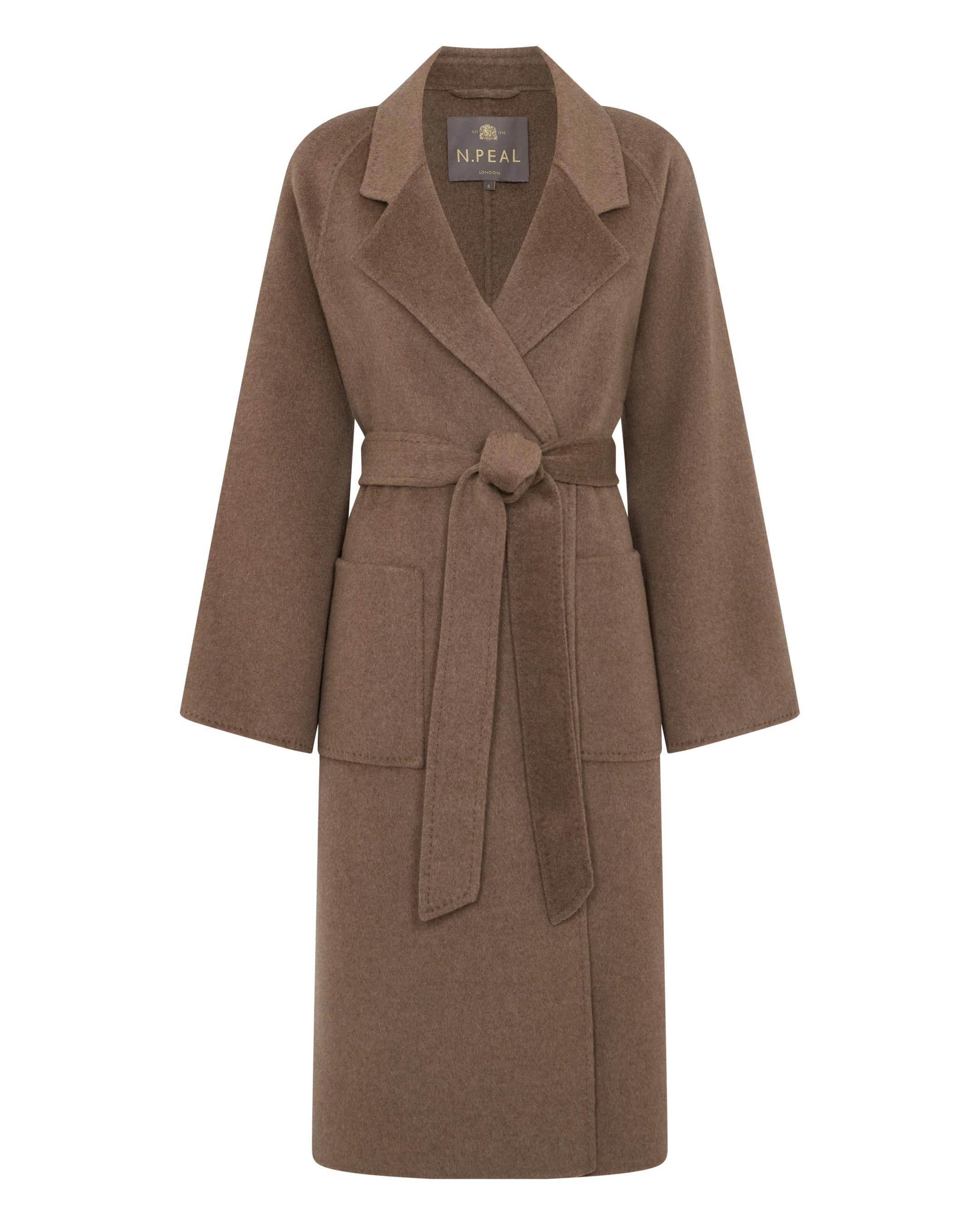 Women's Longline Woven Coat Brown