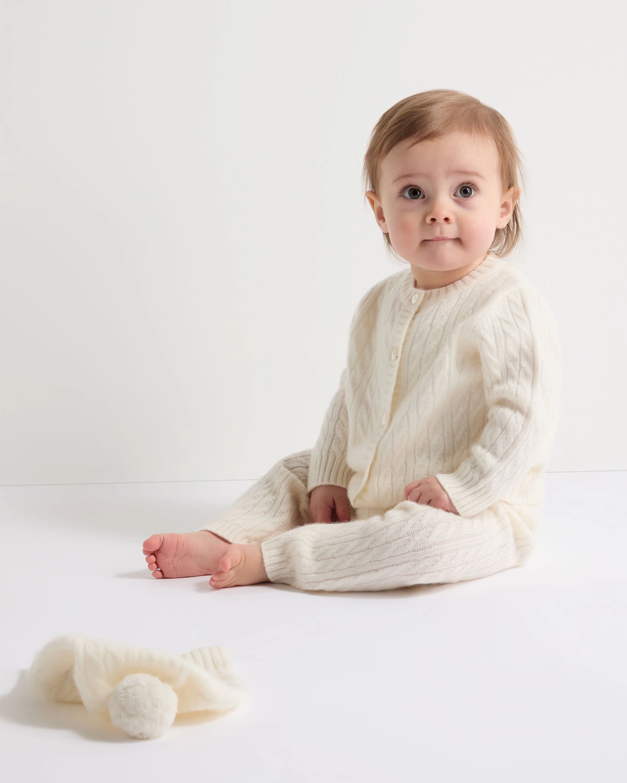 Cashmere Cable Cardigan New Ivory White