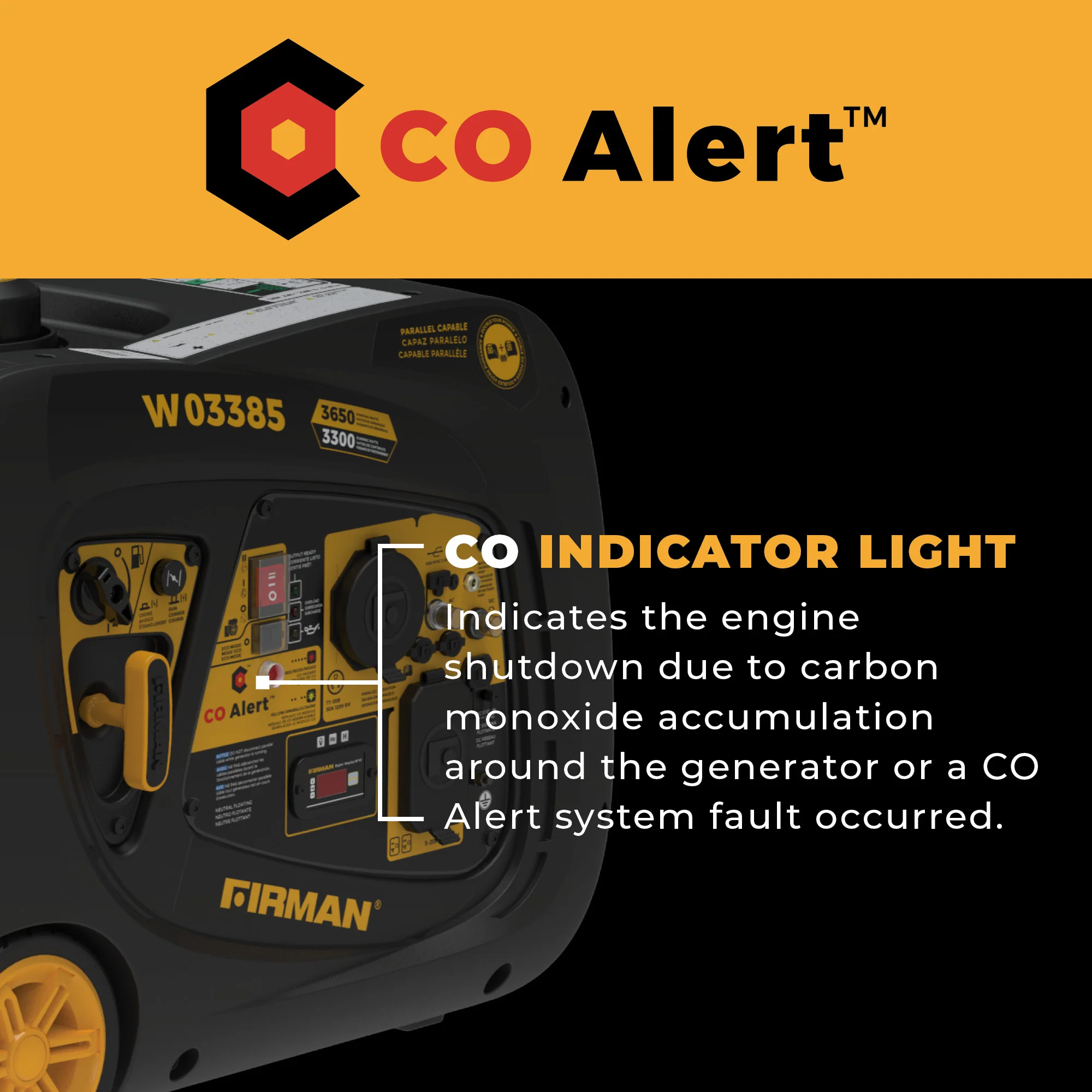 INVERTER PORTABLE GENERATOR 4125W WITH CO ALERT