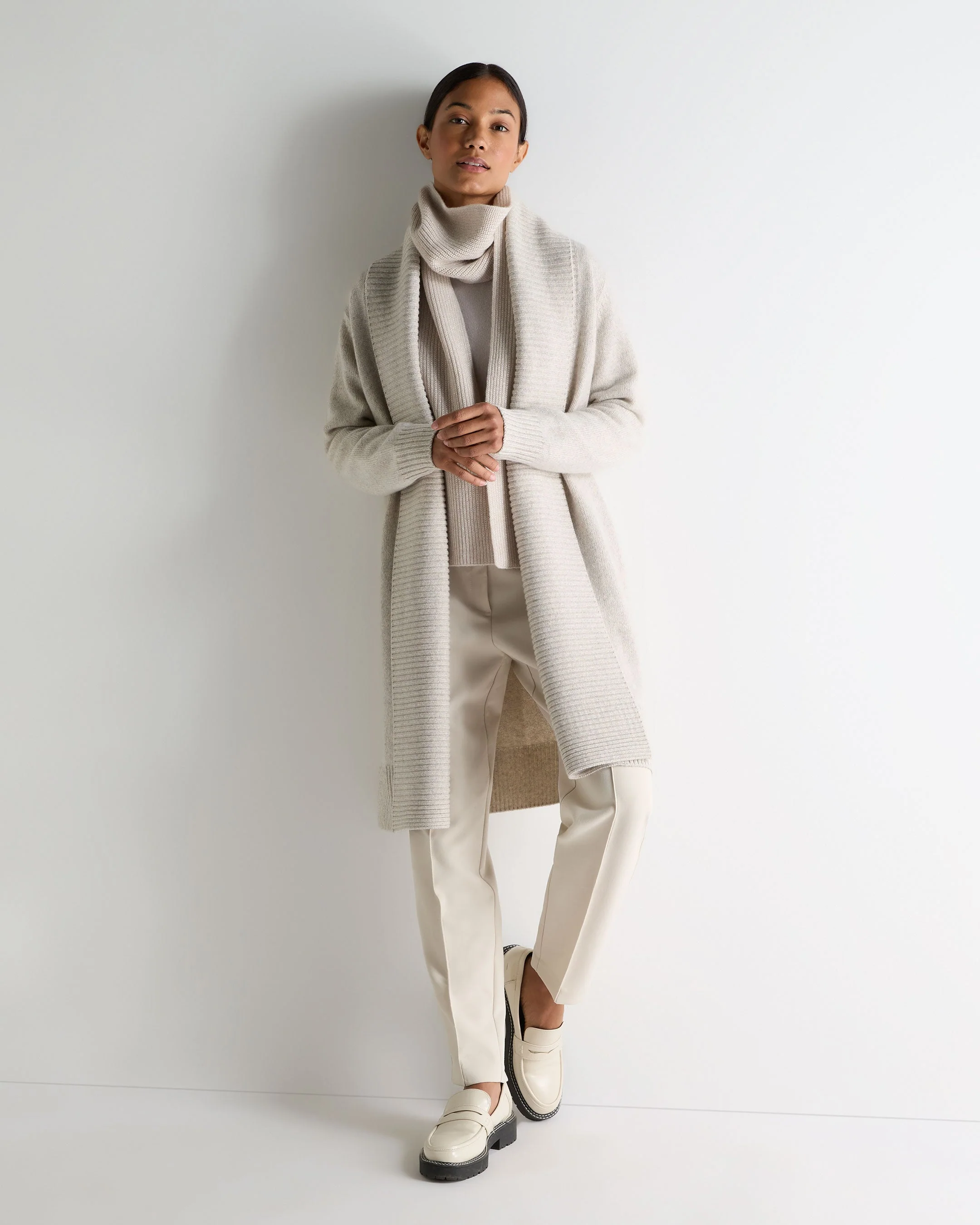 Women's Abbey Cashmere Cardigan Ash Grey Marl