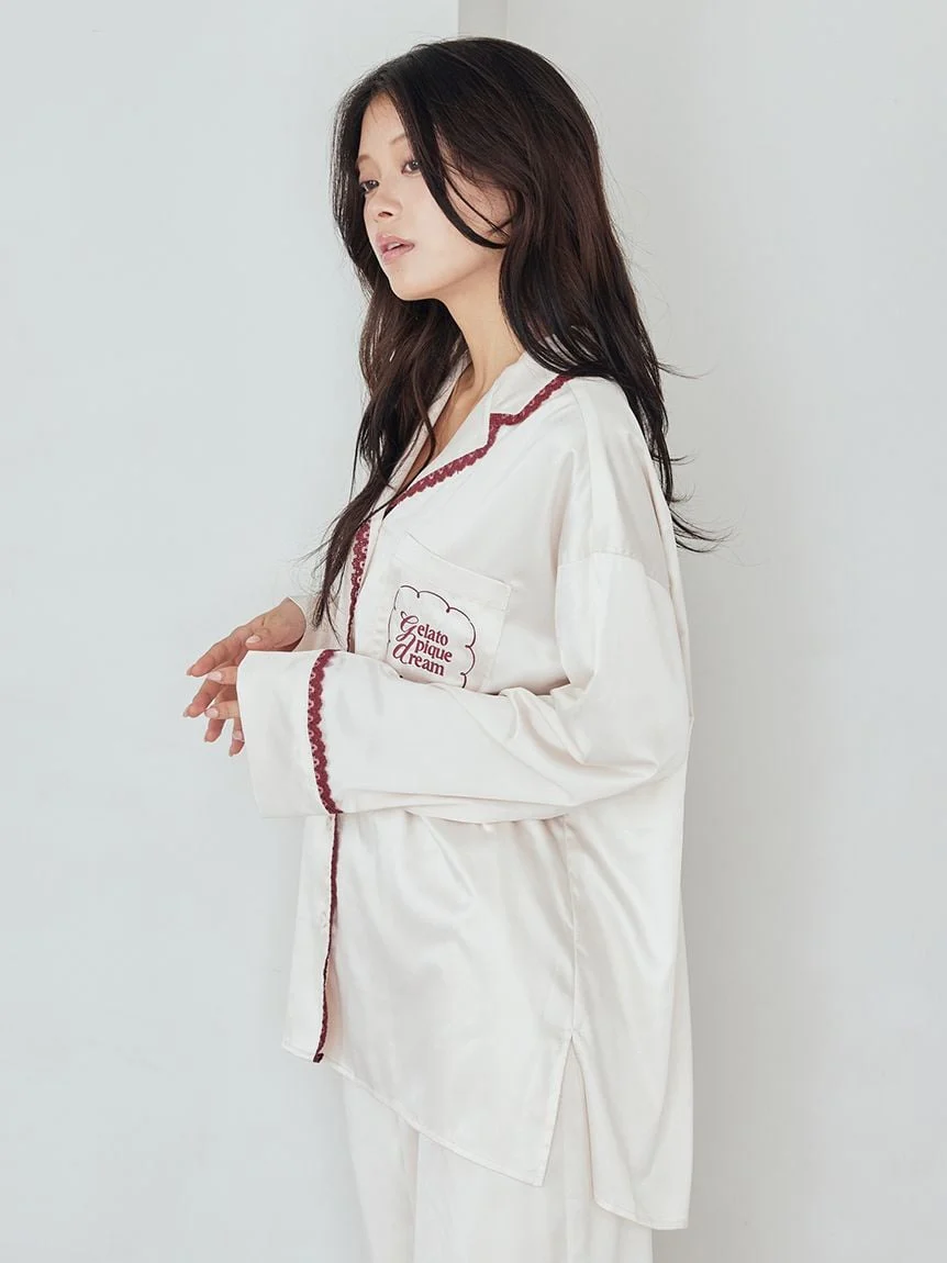 Satin Shirt With Lace