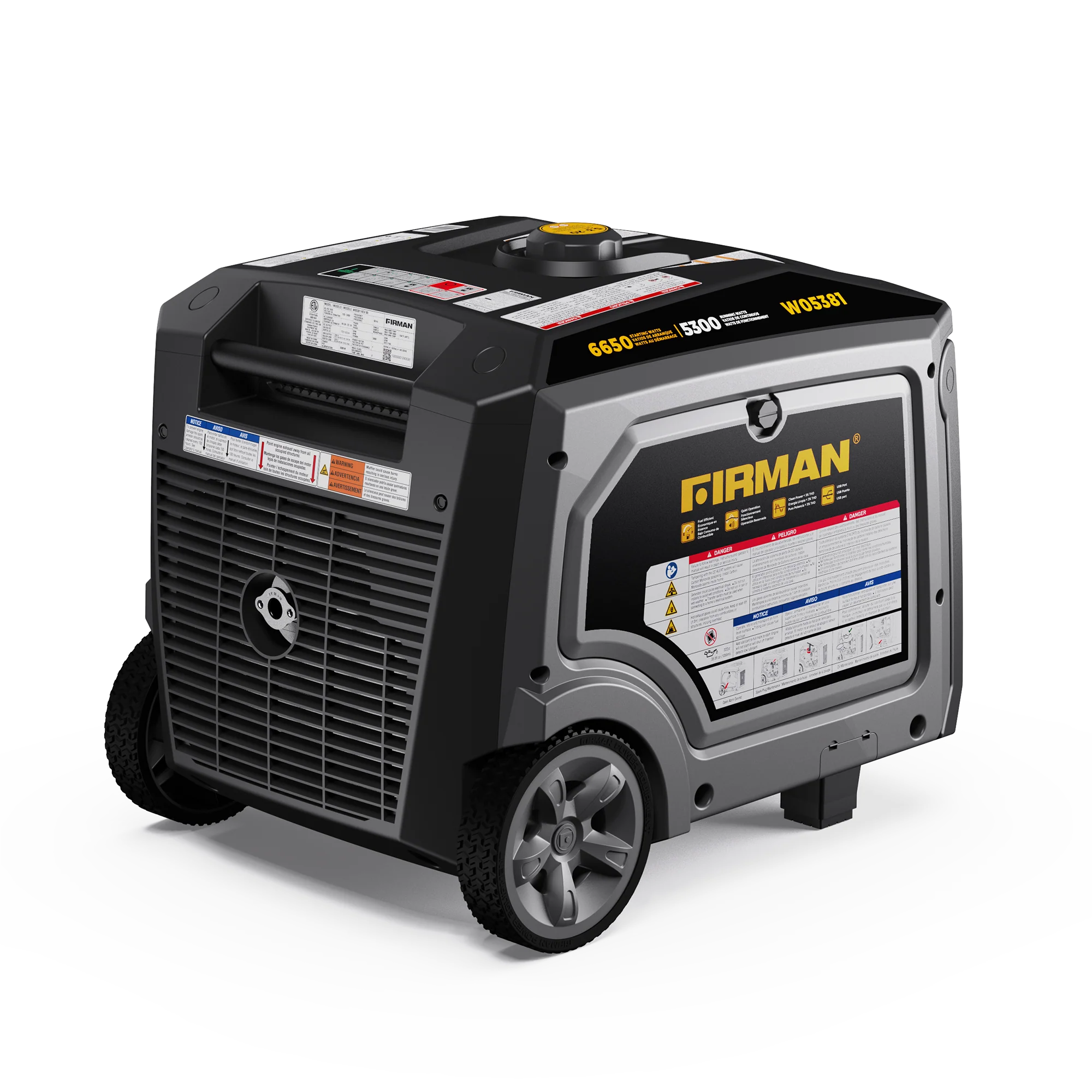 Gas Inverter Portable Generator 6650/5300 Watt 120/240V CO Alert