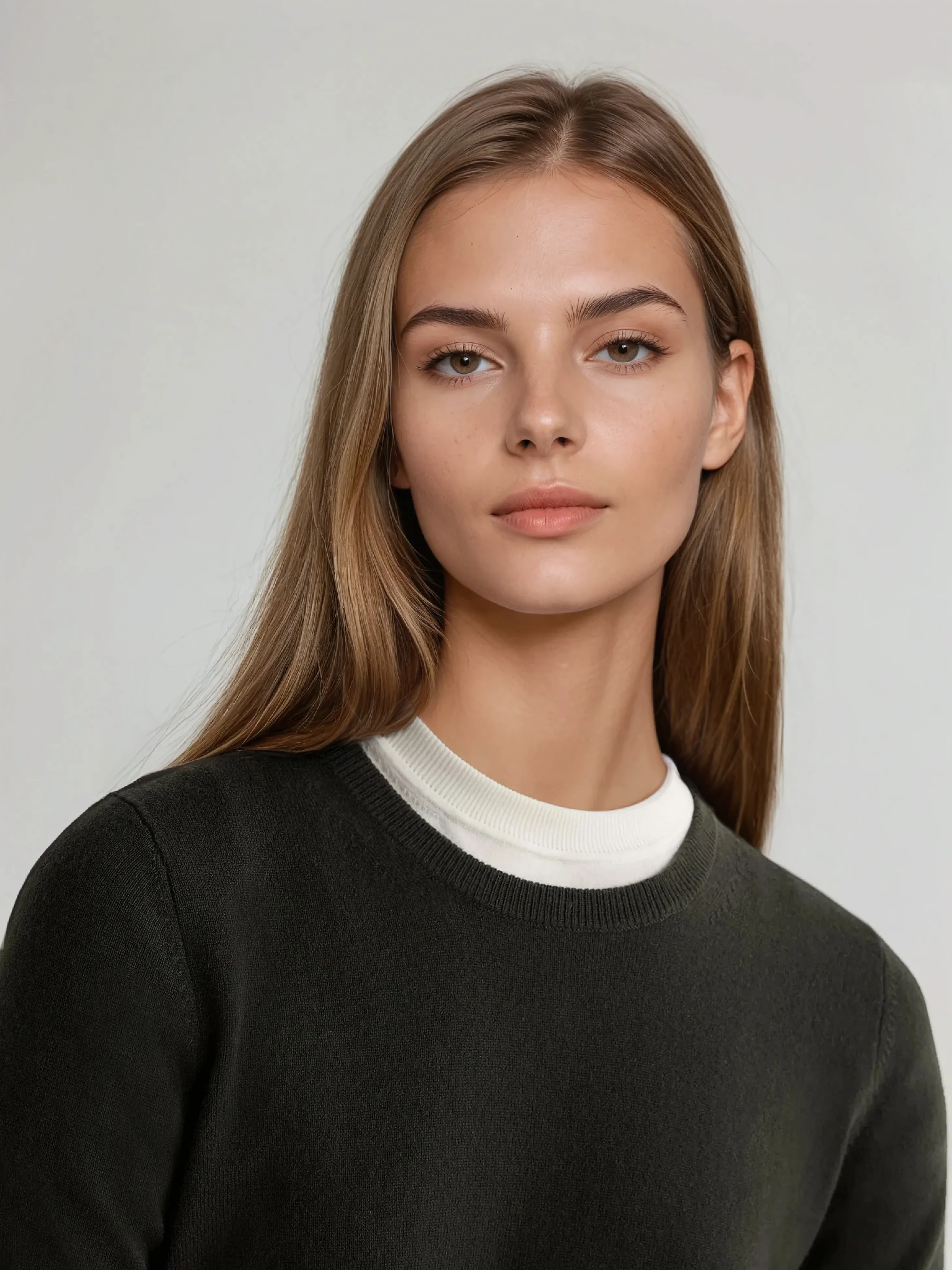 Women's Evie Classic Round Neck Cashmere Sweater Arabica Khaki Green