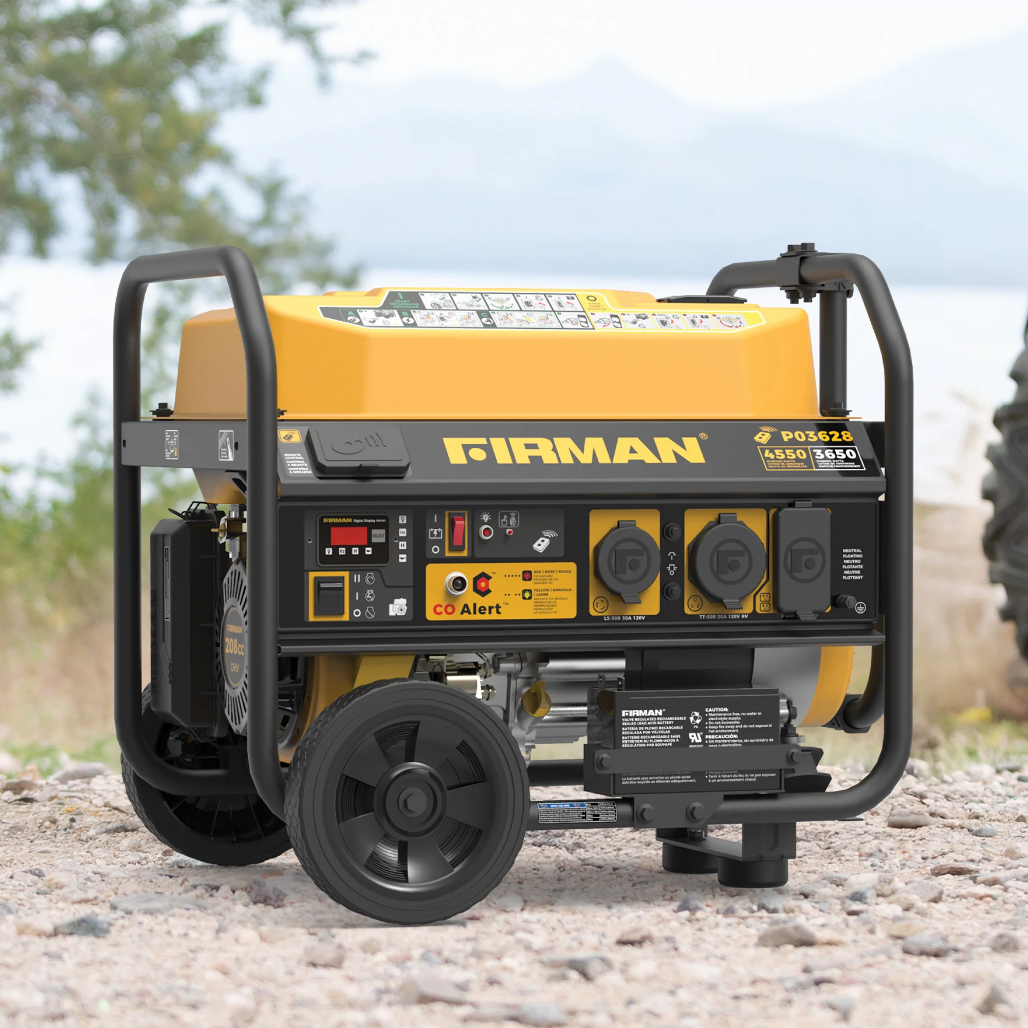 Gas Portable Generator 4550W Remote Start with CO Alert