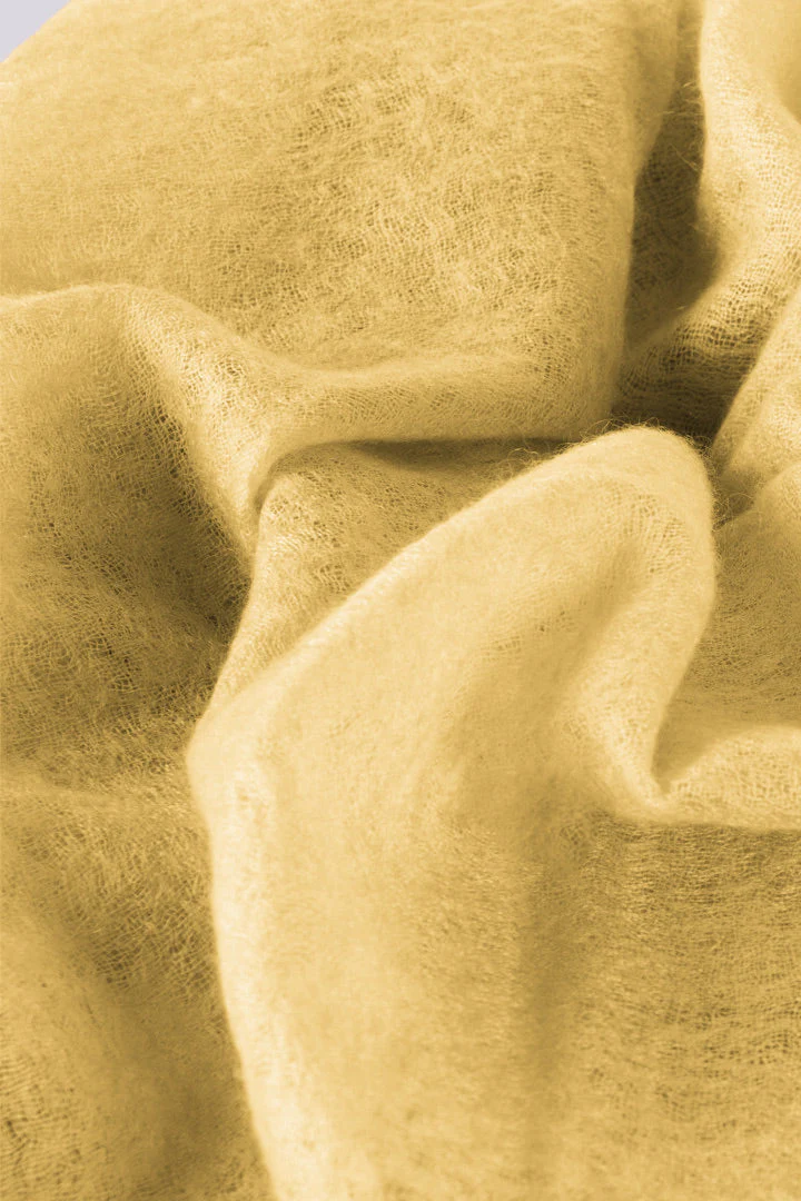 Handwoven Sunburst Yellow Cashmere Scarf Shawl Wrap