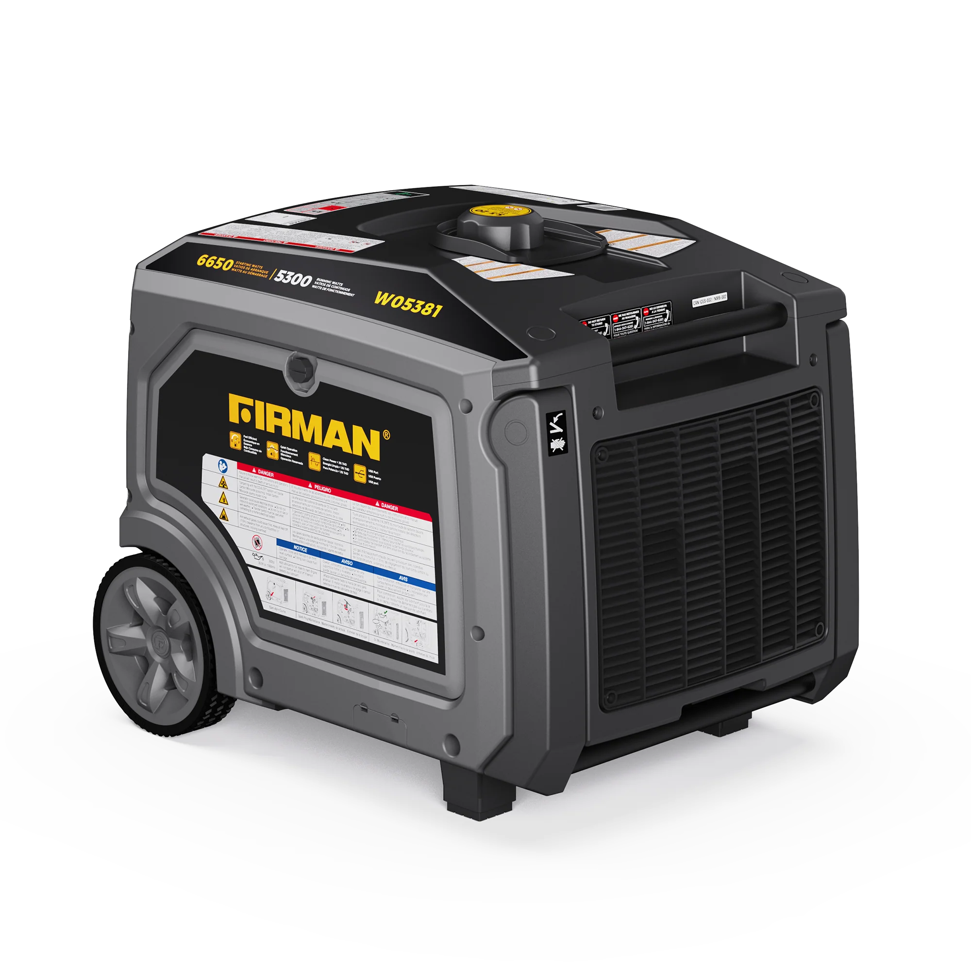 Gas Inverter Portable Generator 6650/5300 Watt 120/240V CO Alert