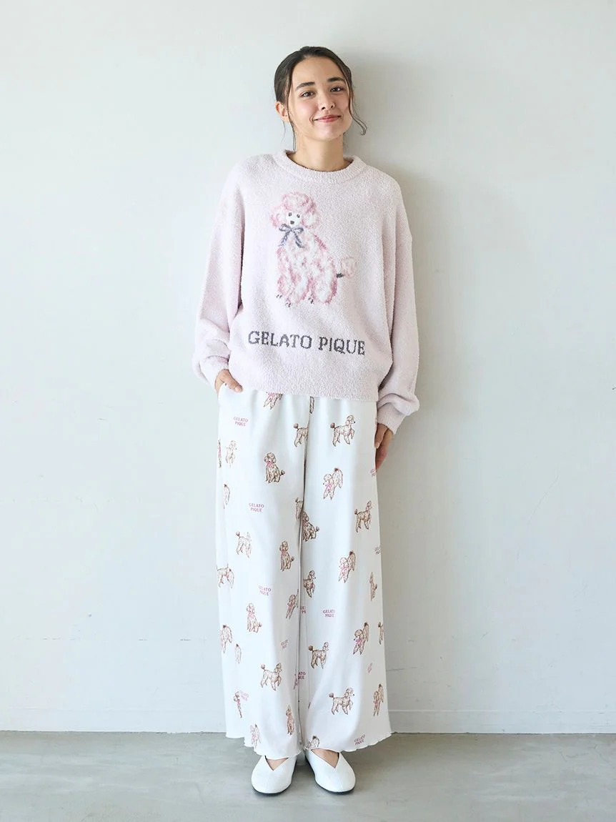 Ribbon Poodle Jacquard Pullover