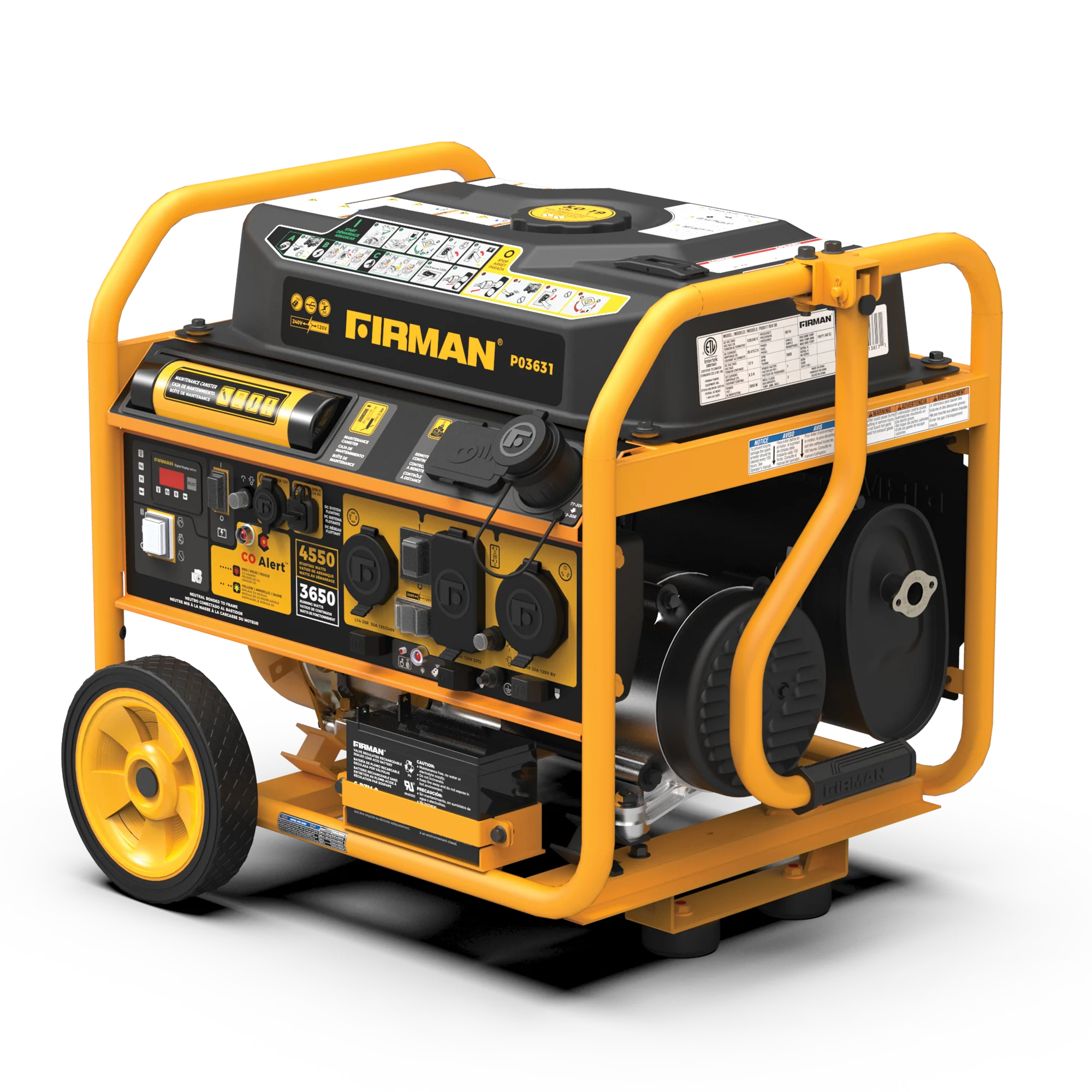 Gas Portable Generator 4550W Remote Start 120/240V with CO alert