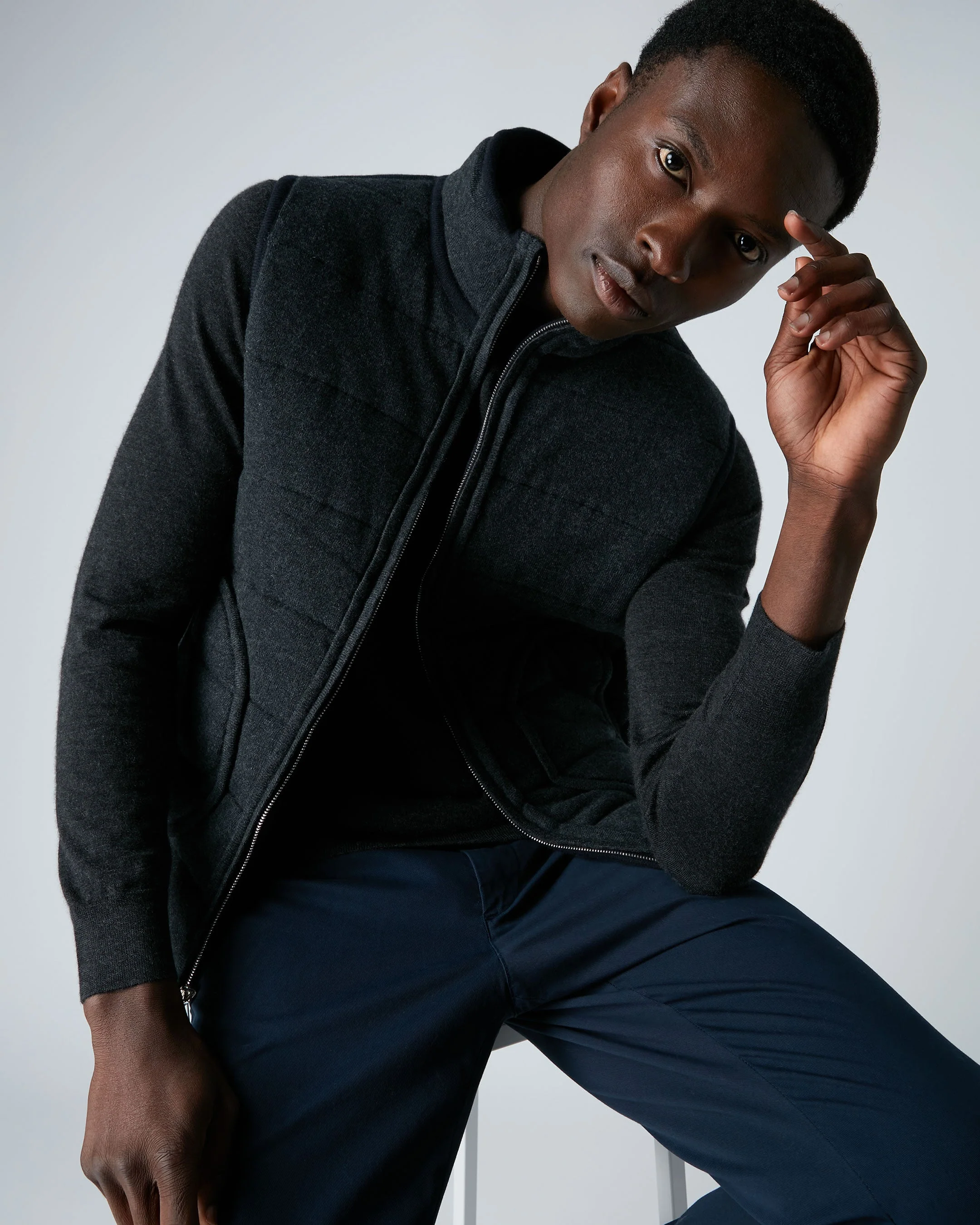 Men's Mall Reversible Cashmere Gilet Navy Blue