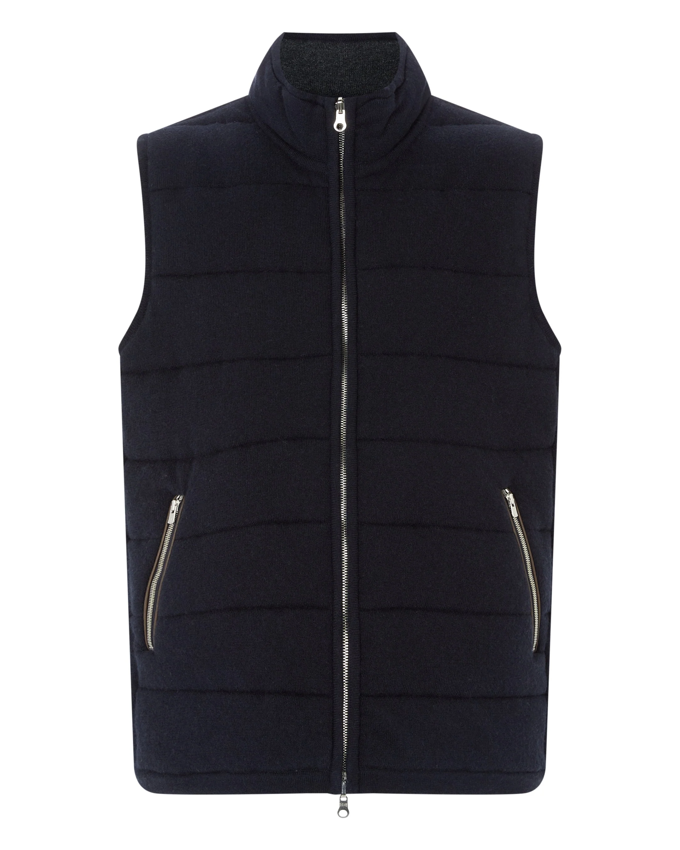 Men's Mall Reversible Cashmere Gilet Navy Blue