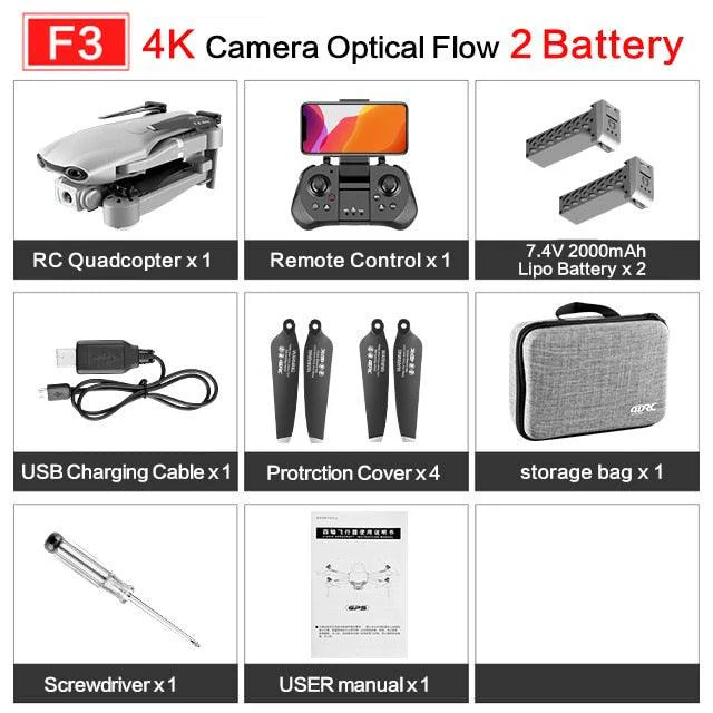 4DRC F3 drone - GPS 4K 5G WiFi live video FPV 4K/1080P HD Wide Angle Camera Foldable Altitude Hold Durable RC Drone