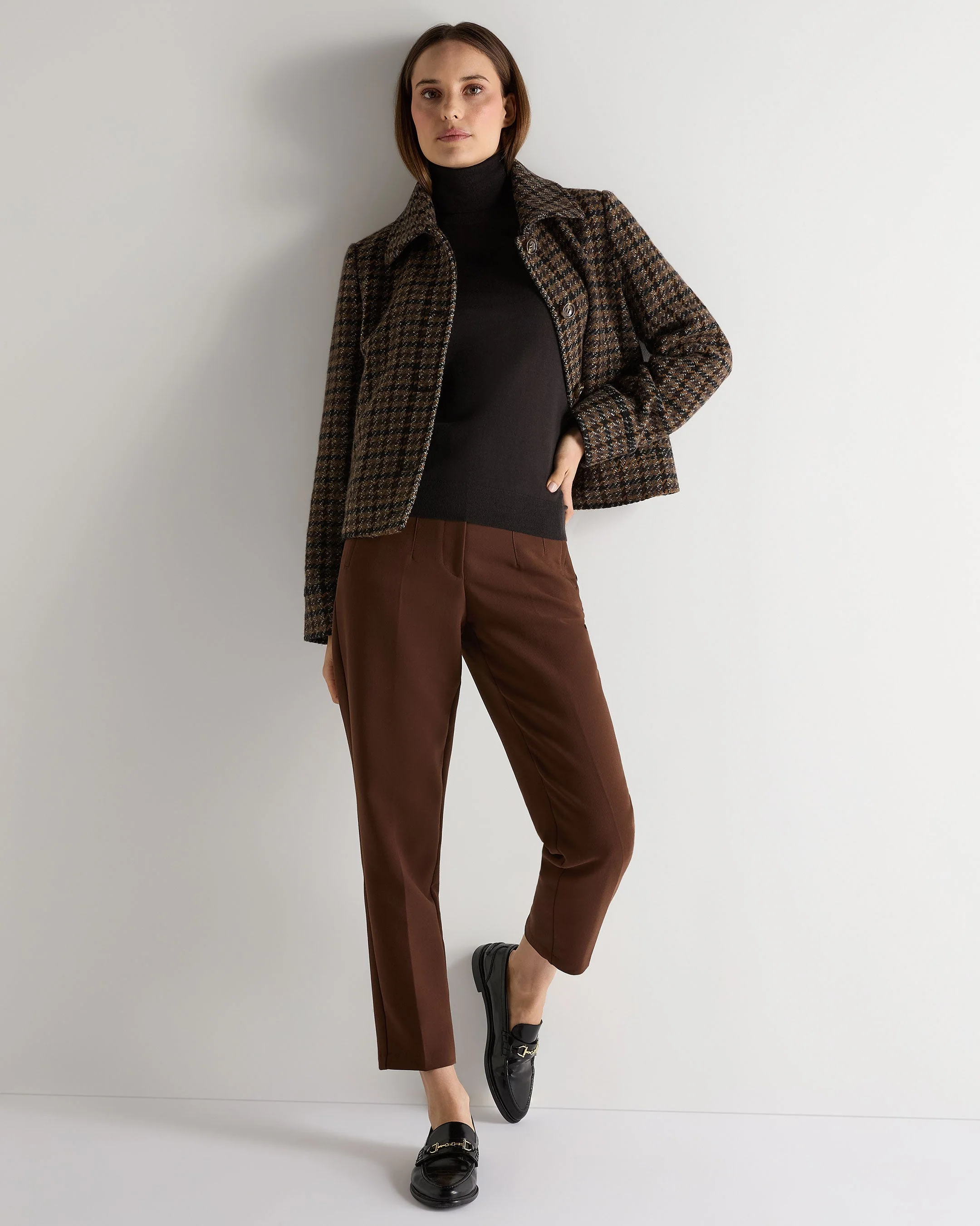 Women's Margot Superfine Cashmere Turtle Neck Sweater Chocolate Brown