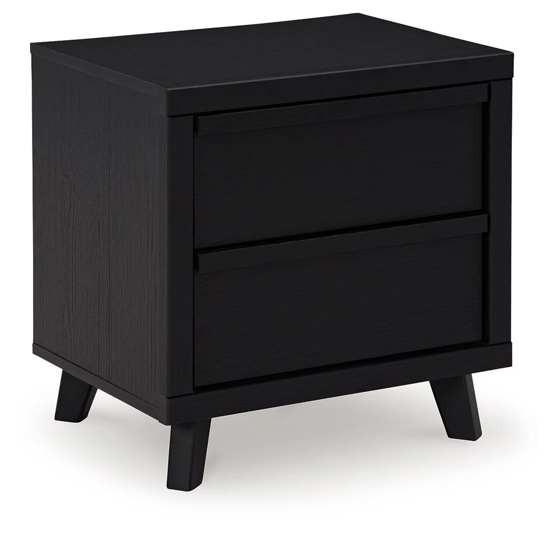 Danziar - Two Drawer Night Stand - Black