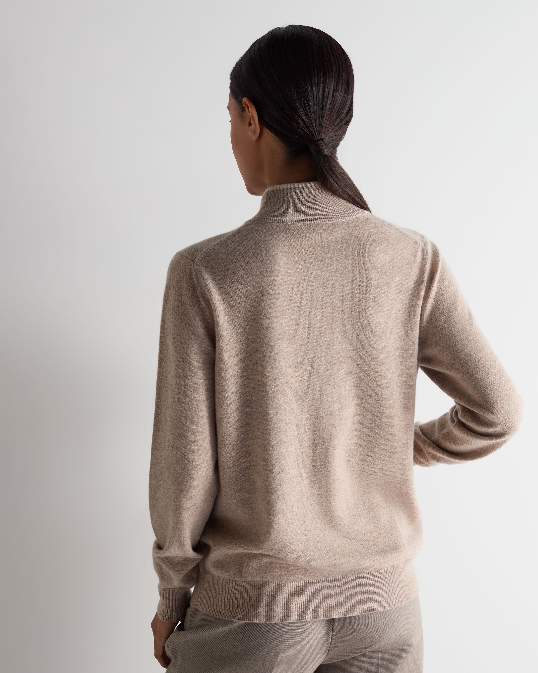 Women's Alisa Full Zip Cashmere Cardigan Oatmeal Brown