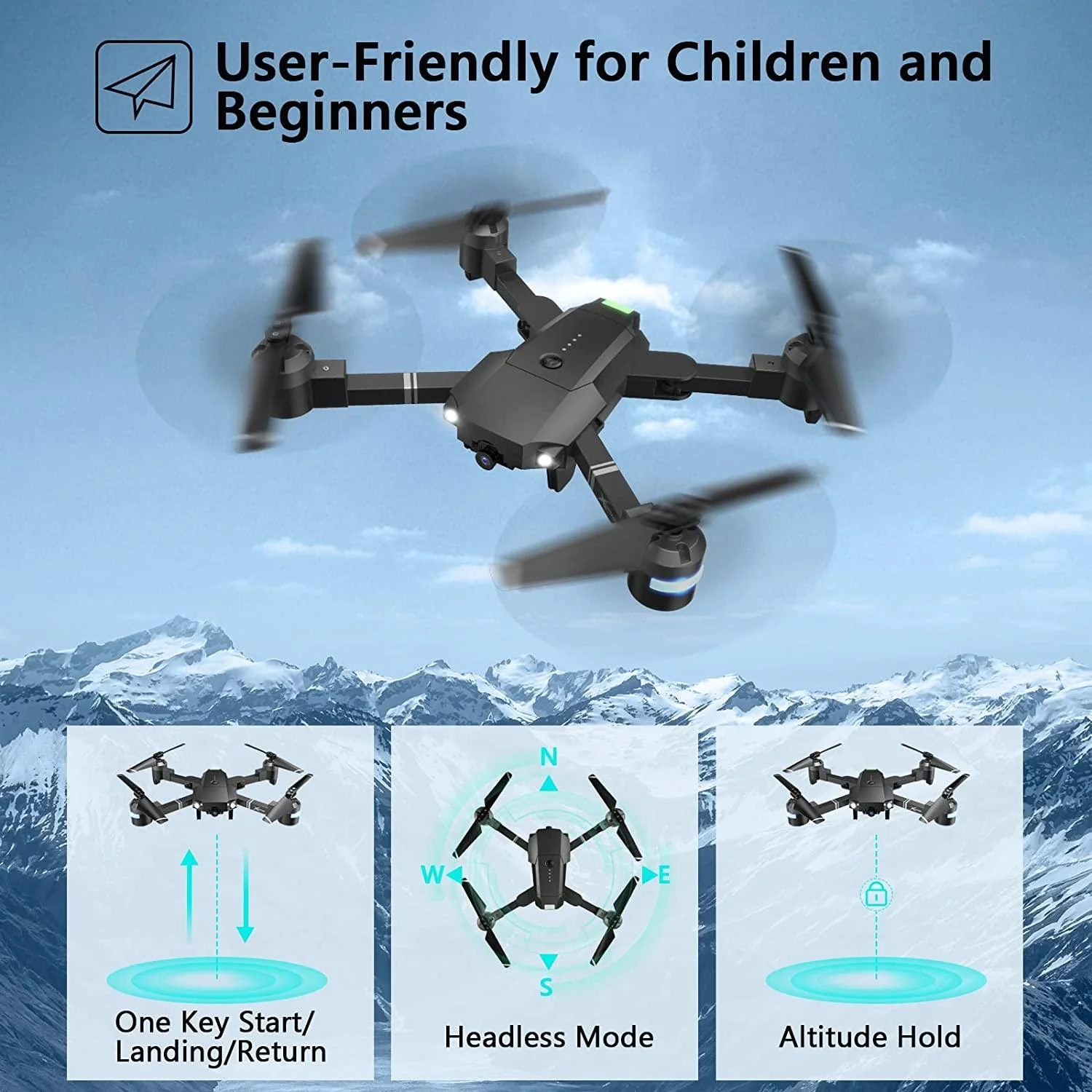 ATTOP X-PACK 18 Camera Drone - 1080P FPV Drones with Carrying Case, Long Distance Quadcopter Equipped w/2 batteries, One key Return/Emergency Stop, ATTOP Drones for Adults/Beginners, Girls/Boys Gifts