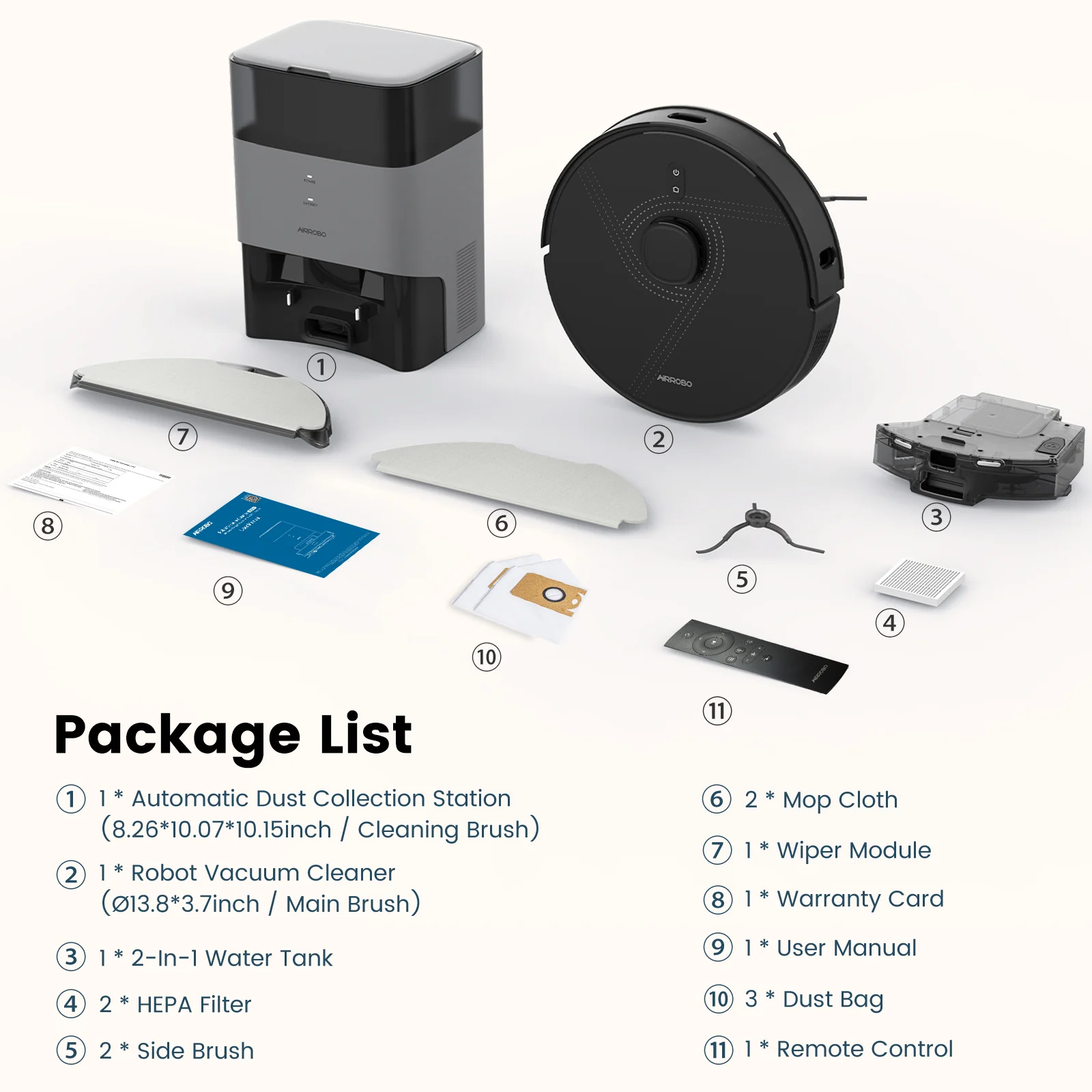 AIRROBO Robot Vacuum and Mop Combo L40 with 60 Days Self-Empty Station Voice Control Home Mapping