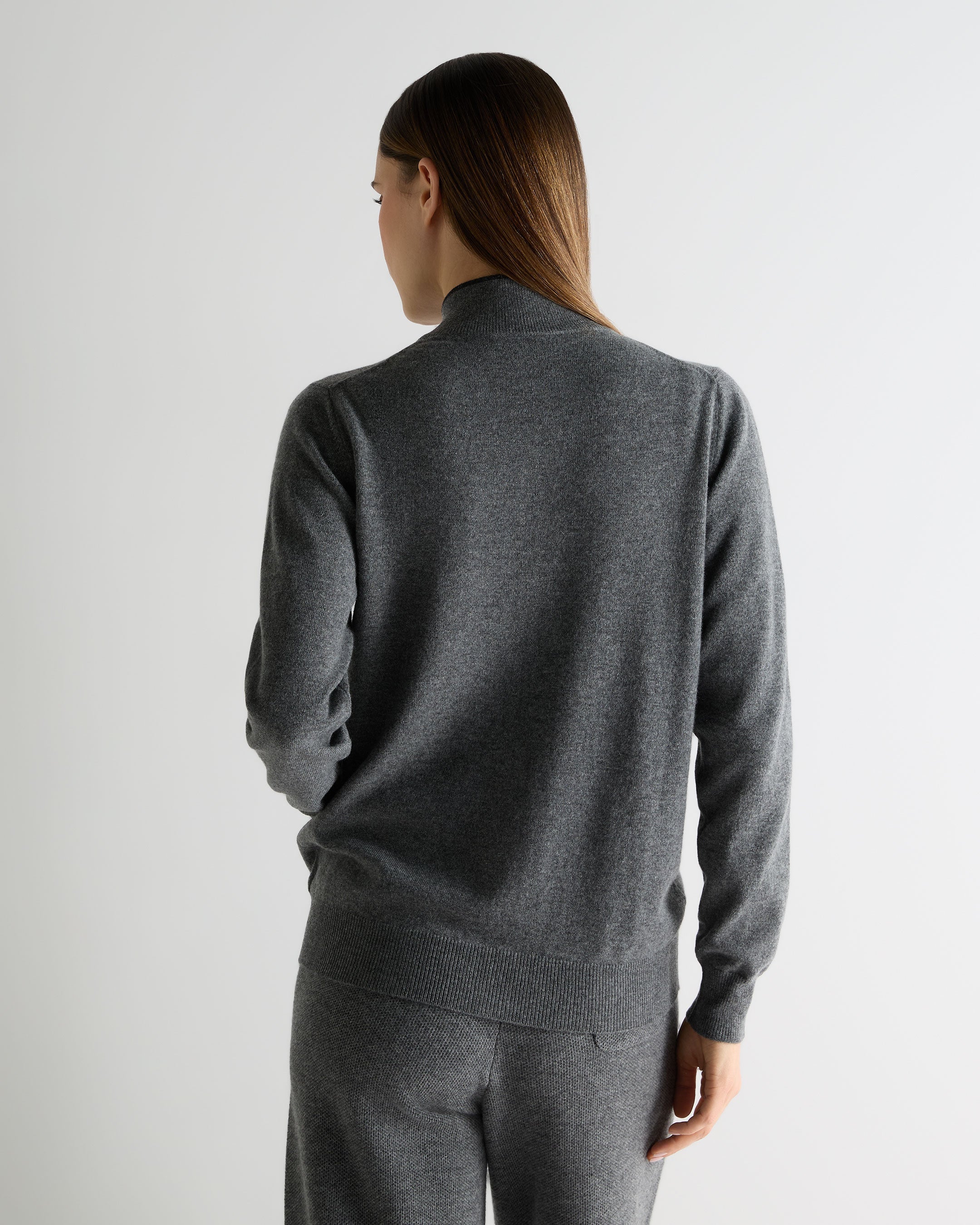 Women's Alisa Full Zip Cashmere Cardigan Elephant Grey