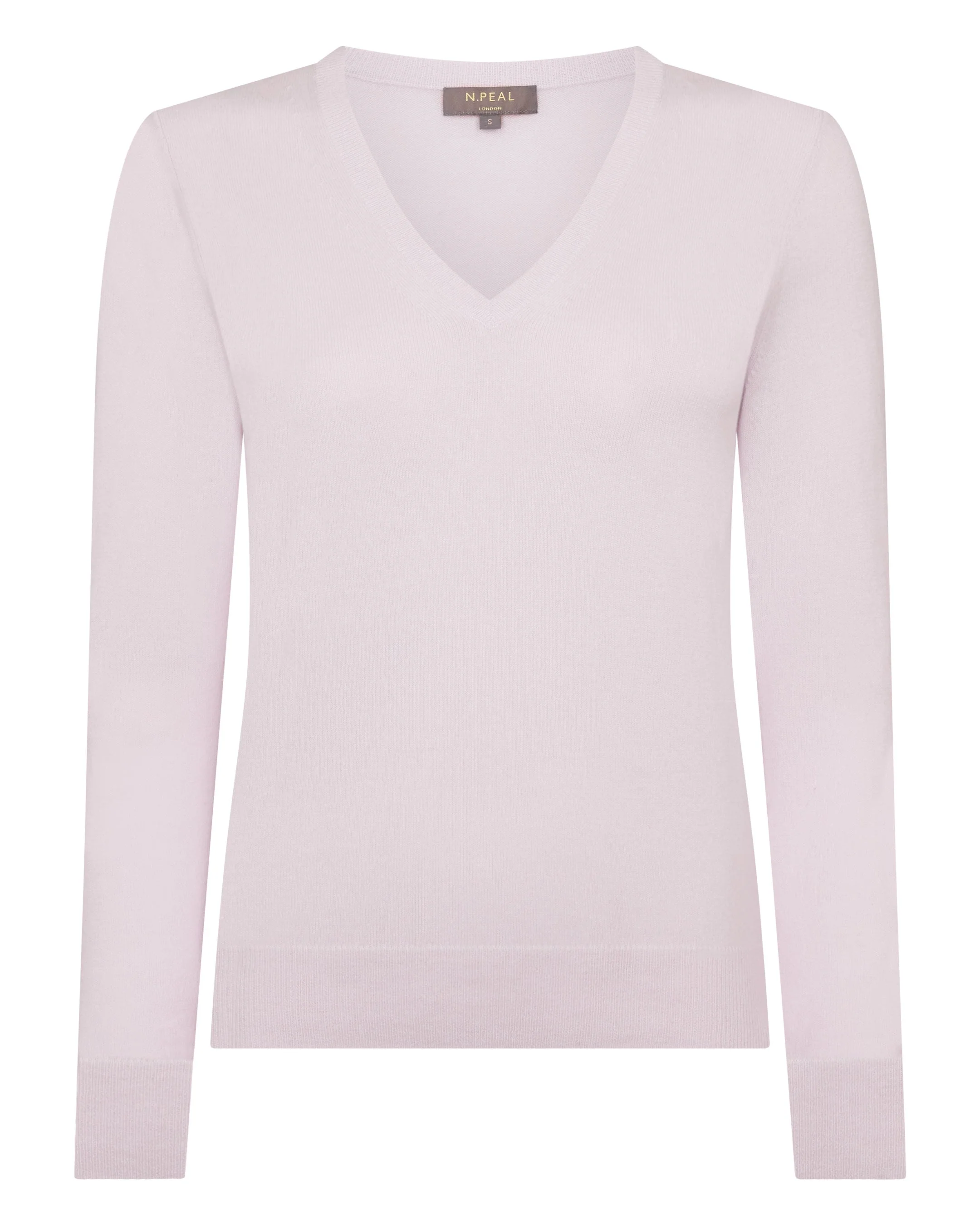Women's Phoebe V Neck Cashmere Sweater Chalk Pink