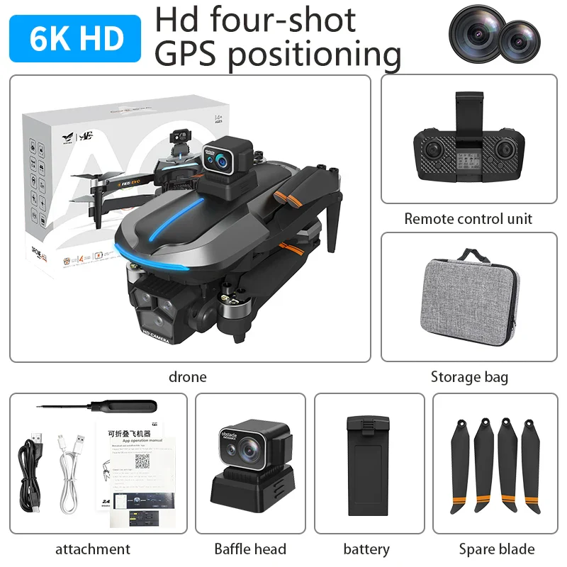 AE8 EVO Drone - Dual Camera 4K Professional Positioning Aerial Photography Laser Obstacle Avoidance Gesture Photography GPS Drone