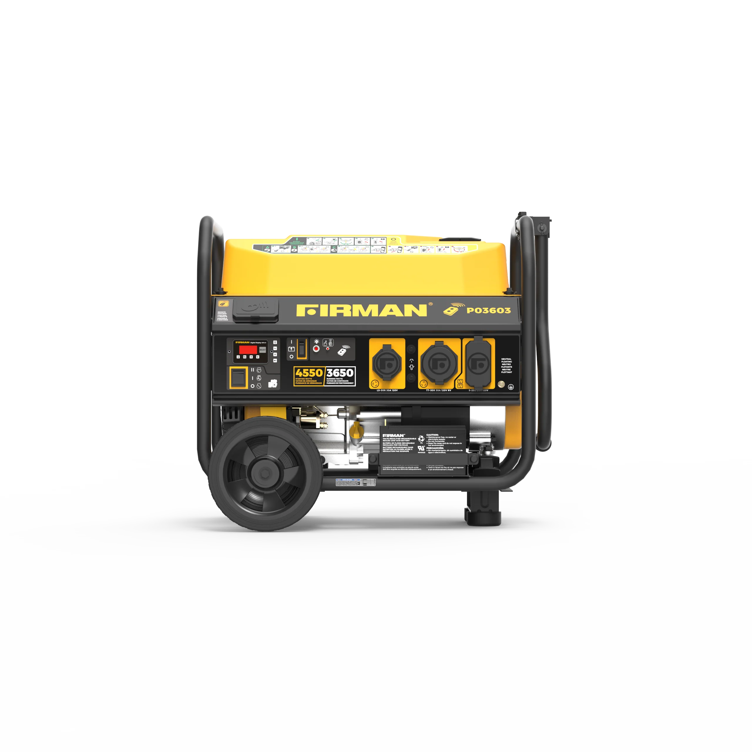 4550/3650 Watt Remote Start Gas Portable Generator cETL Certified With Wheel Kit