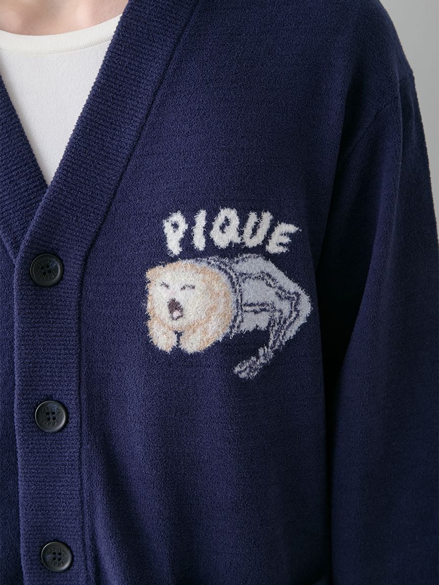 Mens Sleeping Cat Jacquard Cardigan