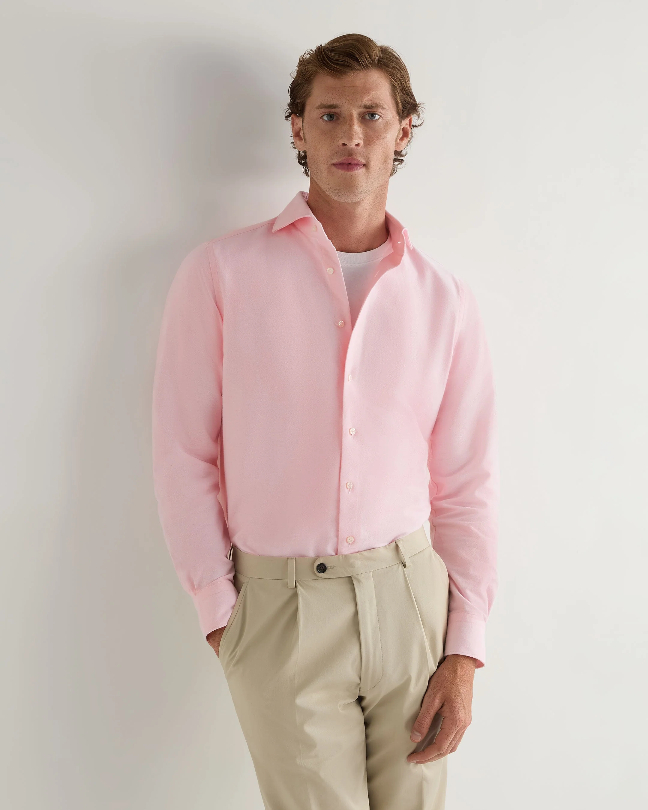 Men's Cannes Soft Cotton Flannel Shirt Pink