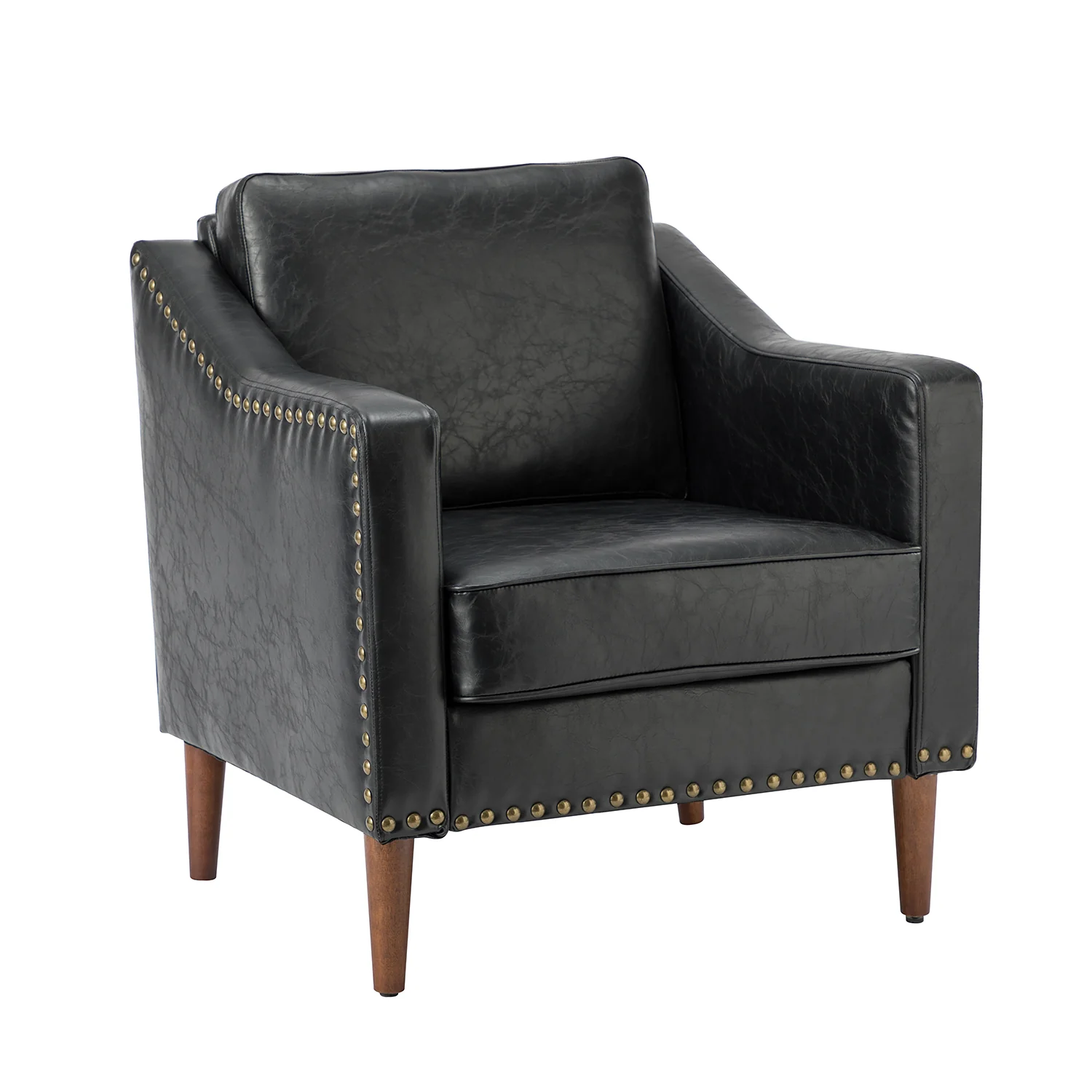 Bonita Vegan Leather Armchair in Black