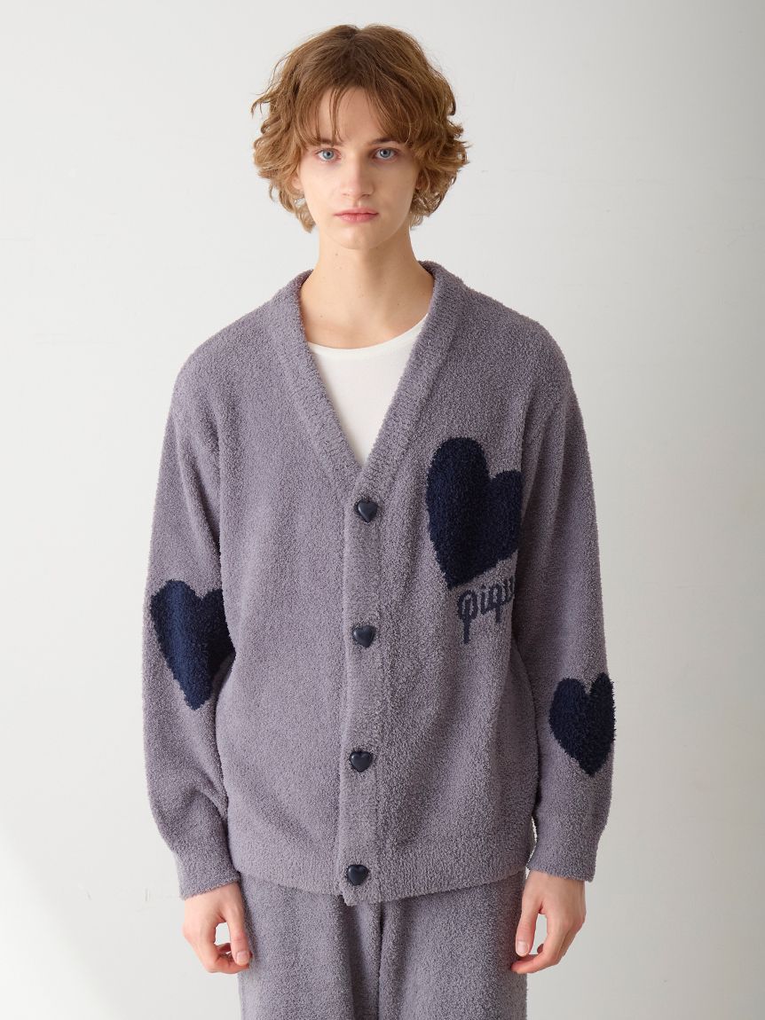 UNISEX Heart Jacquard Cardigan