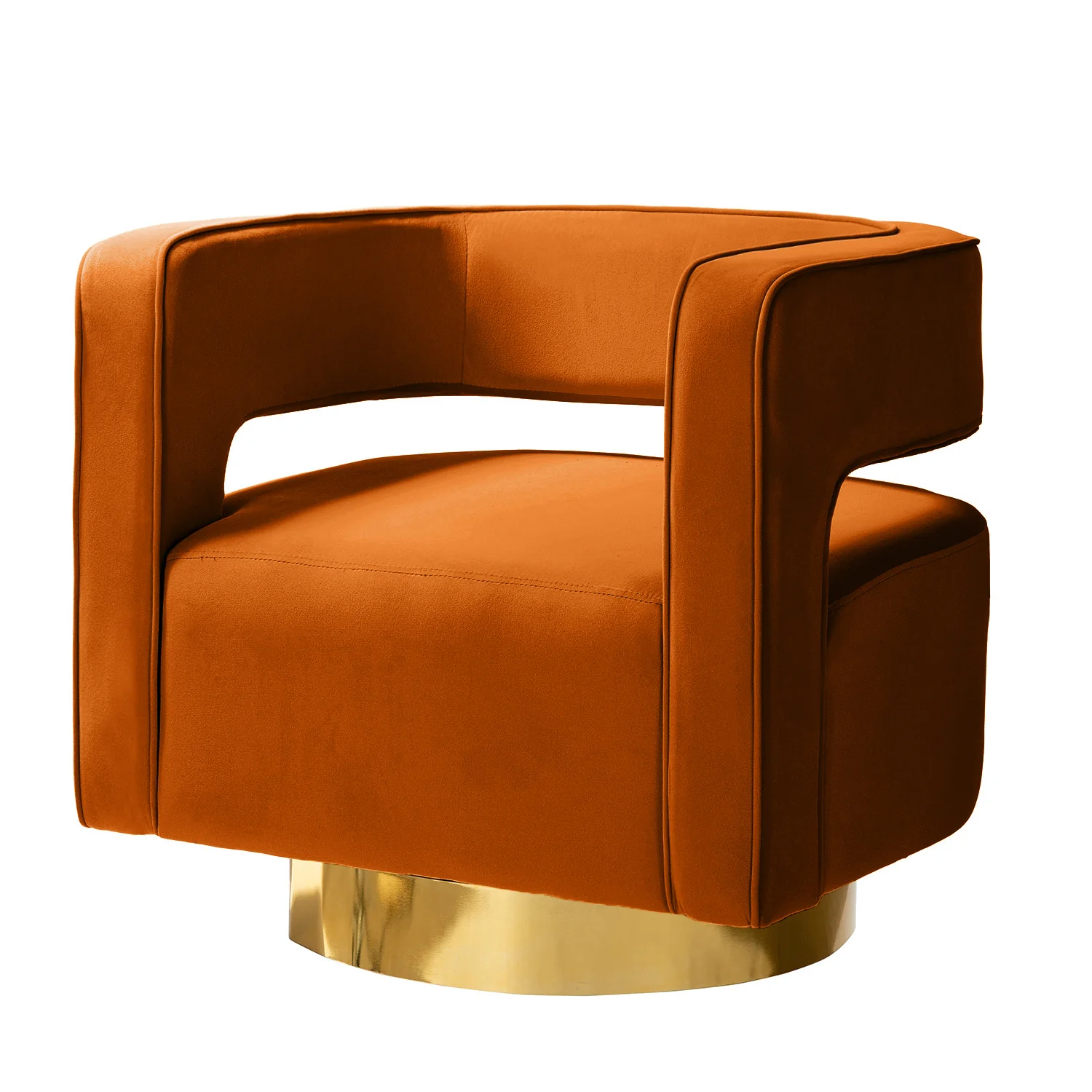 Blanca Swivel Barrel Chair in Orange