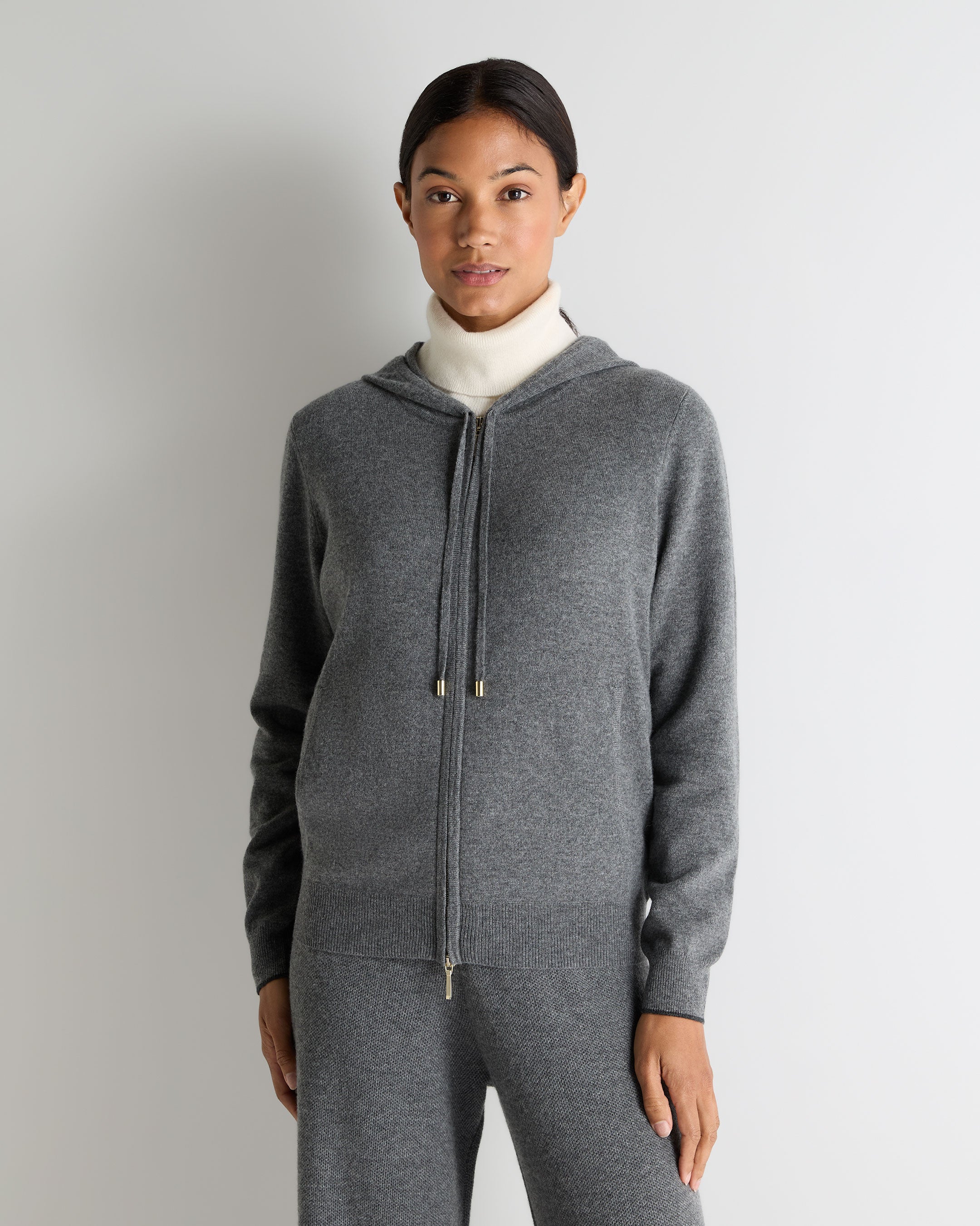 Women's Ada Cashmere Hoodie Elephant Grey