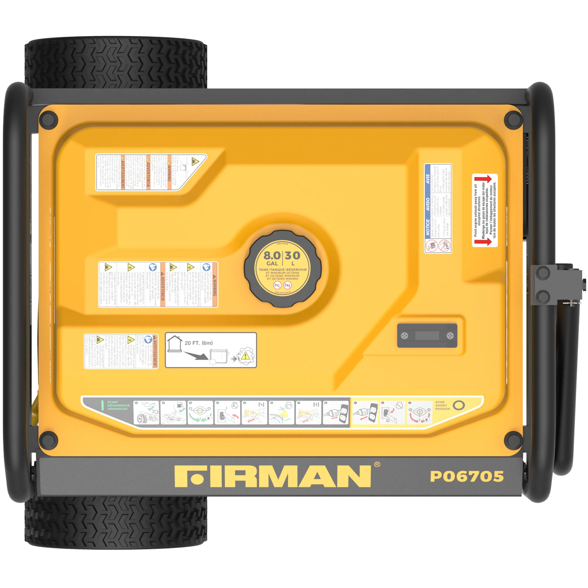 Gas Portable Generator 8375W Recoil Start 120/240V With CO Alert