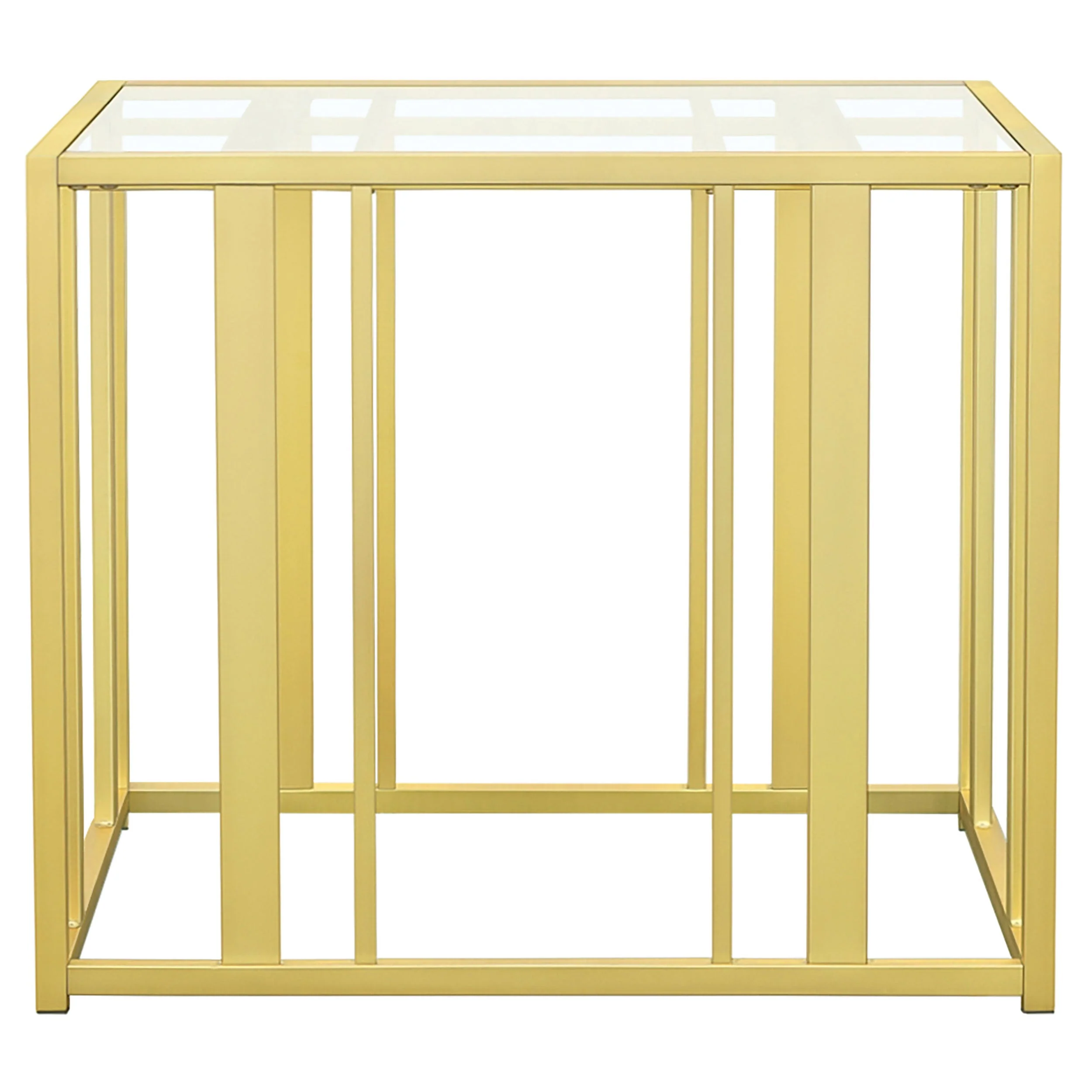Adri Rectangular Glass Top Side End Table