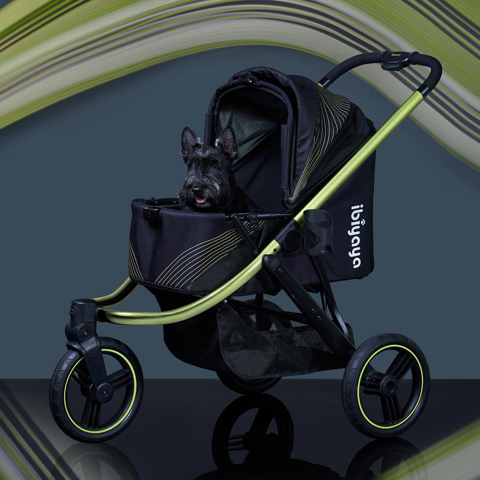 The Beast Pet Jogging Stroller, 3-Wheel All-Terrain Dog-Cat Pram