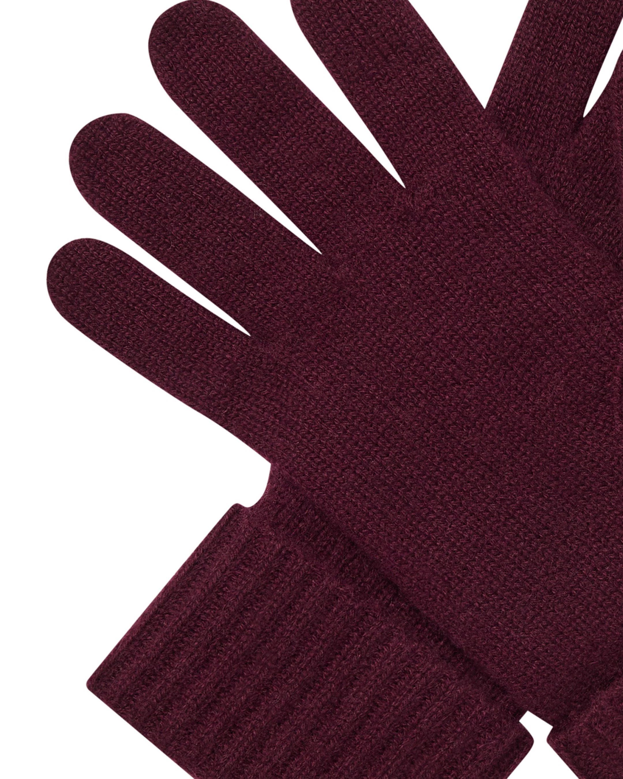 Women's Ribbed Cashmere Gloves Bordeaux Red