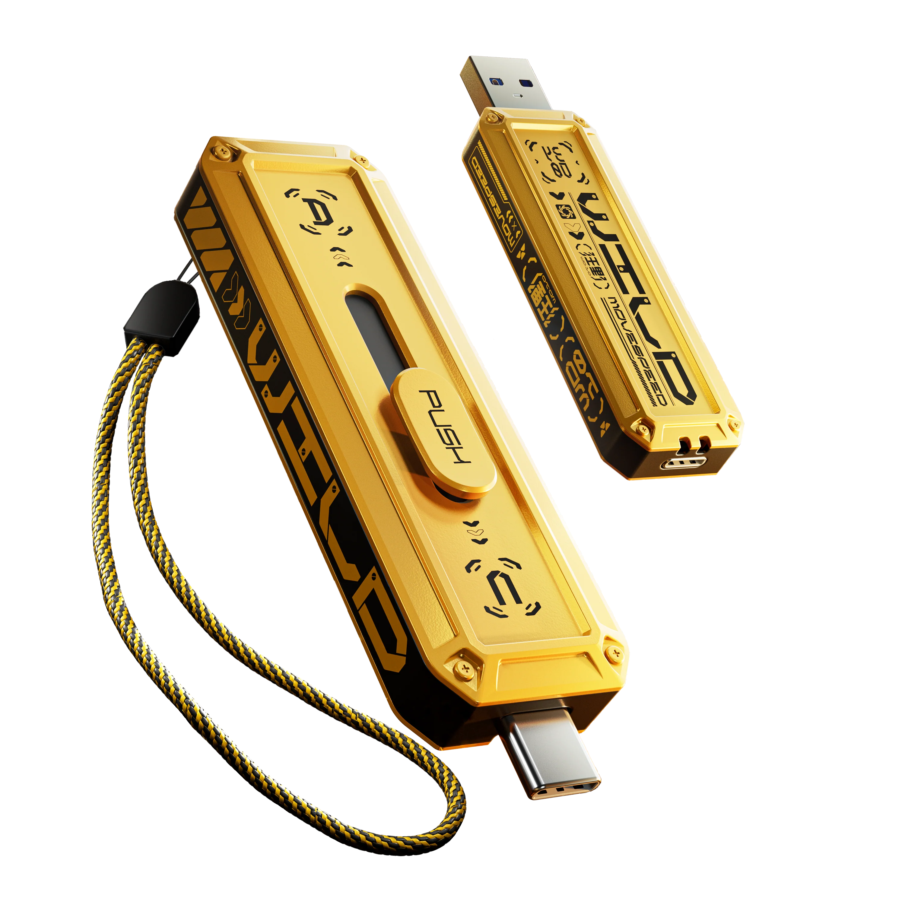 MOVESPEED WD10 128GB-2TB 1000MB/s, USB 3.2 Gen2+Type C Dual Interface Push-Pull Design Solid State Flash Drive