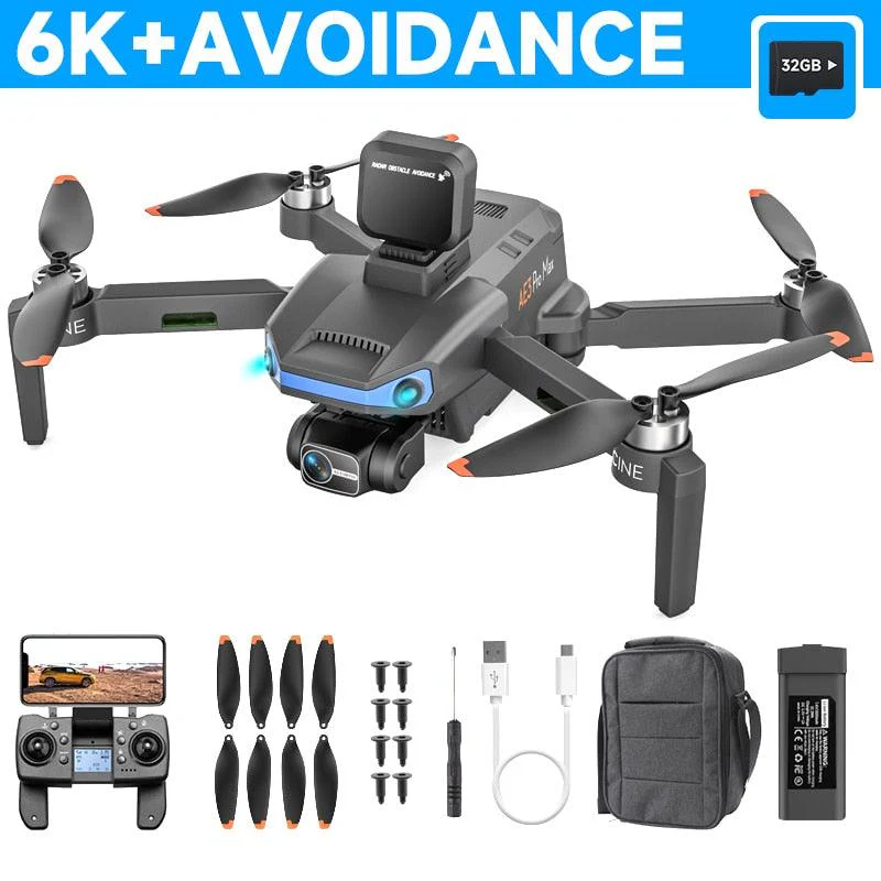 AE3 / AE3 PRO Max GPS Drone - 4K HD Dual Camera Professional Dron FPV EIS 3-Axis Gimbal Radar Obstacle Avoidance Quadcopter RC Toys Professional Camera Drone