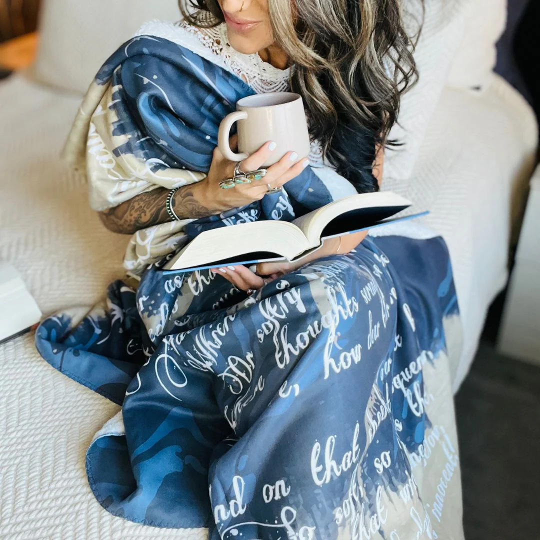 She Walks in Beauty Sherpa Fleece Book Blanket