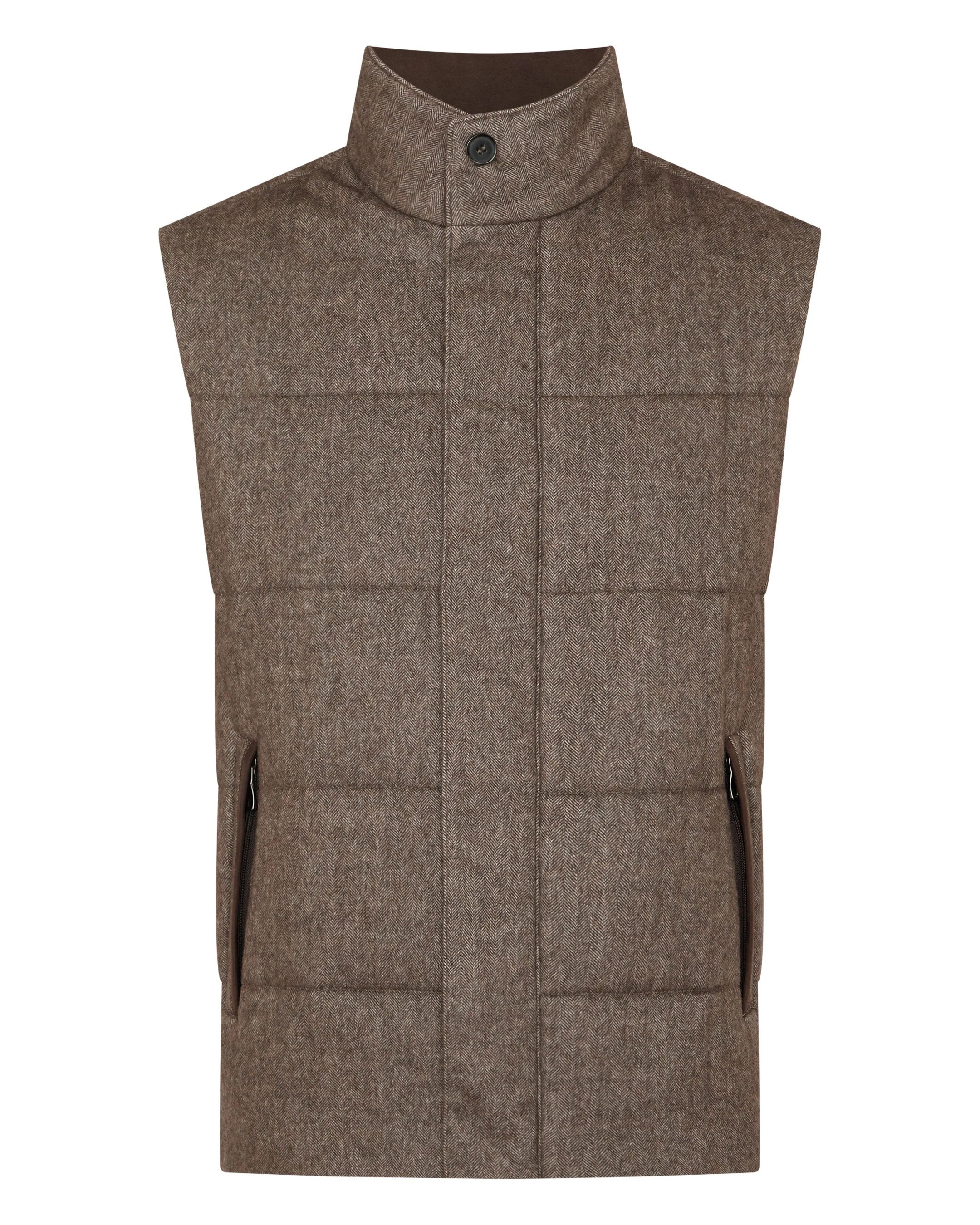 Men's Vancouver Herringbone Gilet Brown