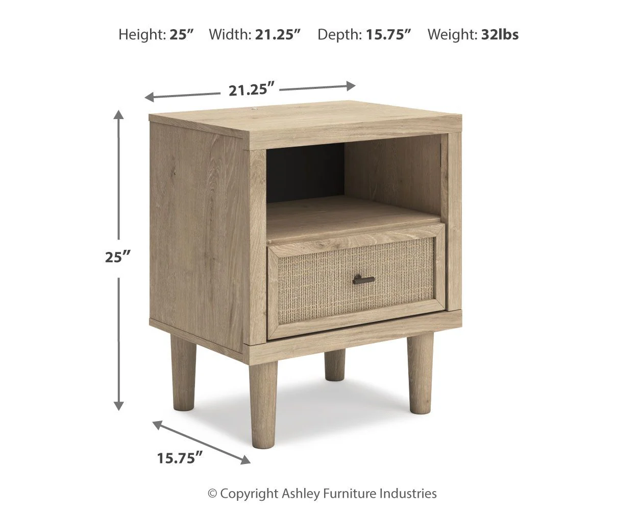 Cielden - One Drawer Night Stand - Two-Tone