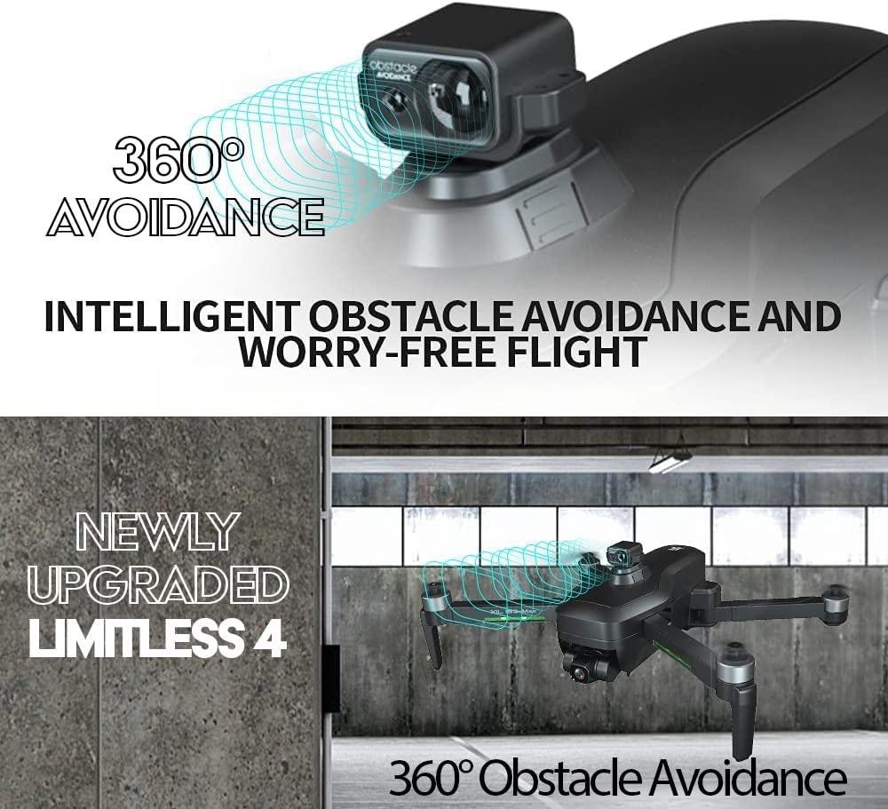 Drone X Pro LIMITLESS 4 - GPS 4K HD UHD Camera Drone for Adults with EVO Obstacle Avoidance, 3-Axis Gimbal, Auto Return Home, Follow Me, Long Flight Time, Long Control Range, 5G WiFi FPV Live Video, EIS, Superior Stabilization Professional Camera Dro