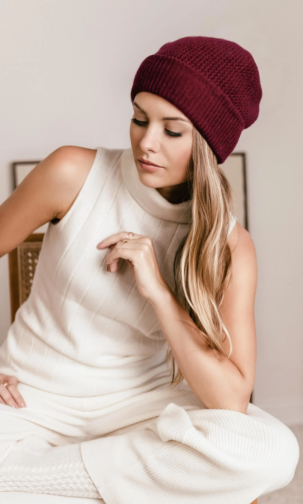 Wave Cashmere Beanie