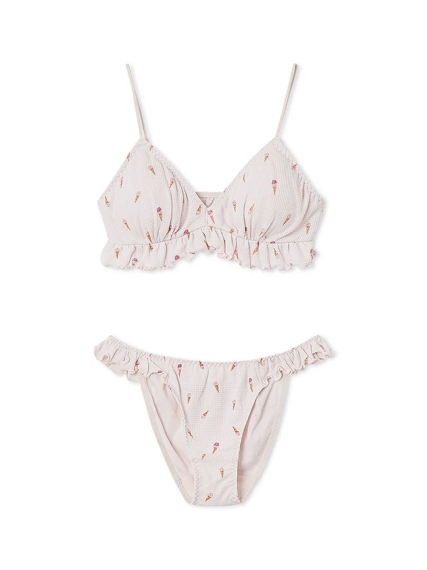 Ice Cream Waffle Bra & Underwear Set