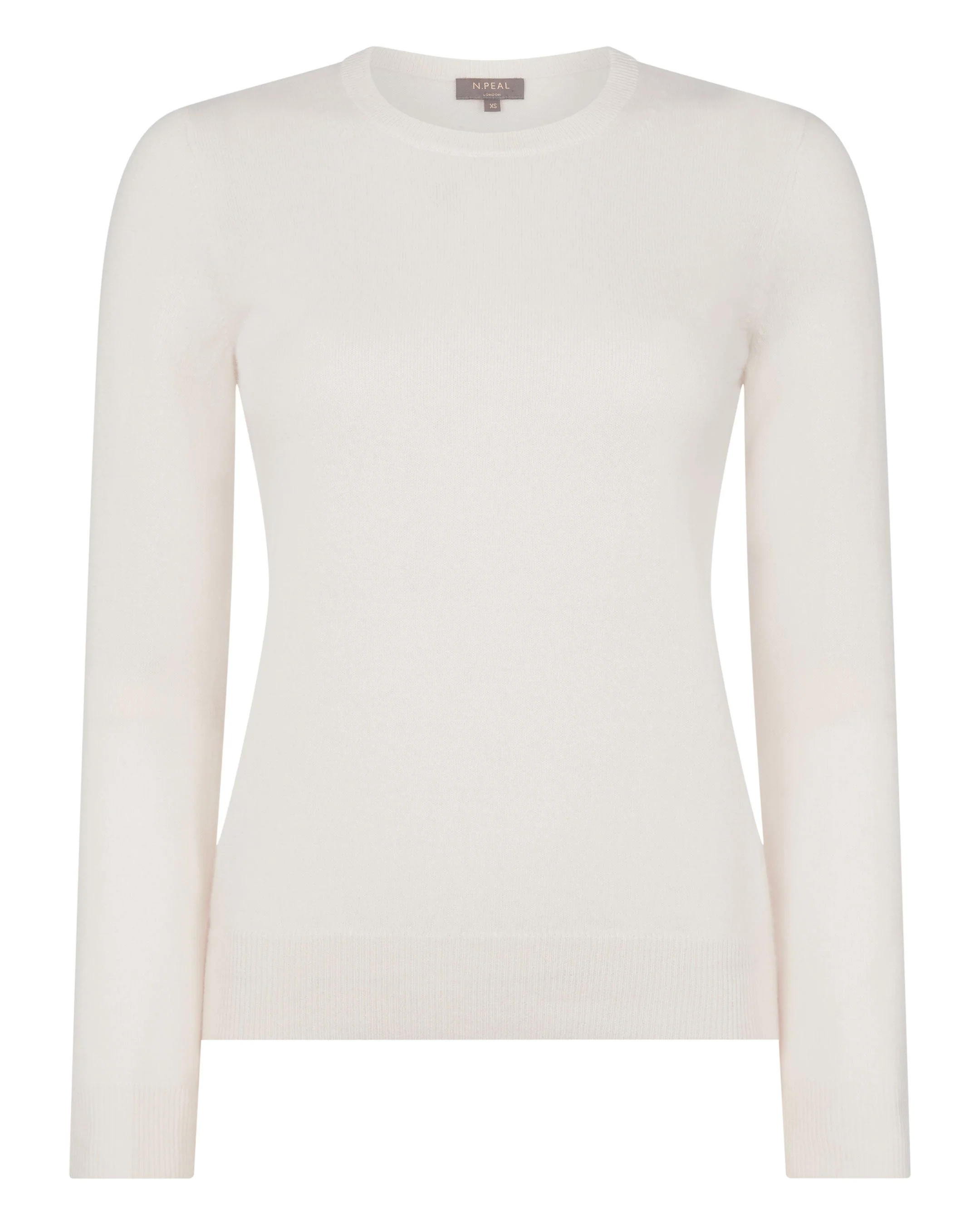 Women's Evie Classic Round Neck Cashmere Sweater New Ivory White