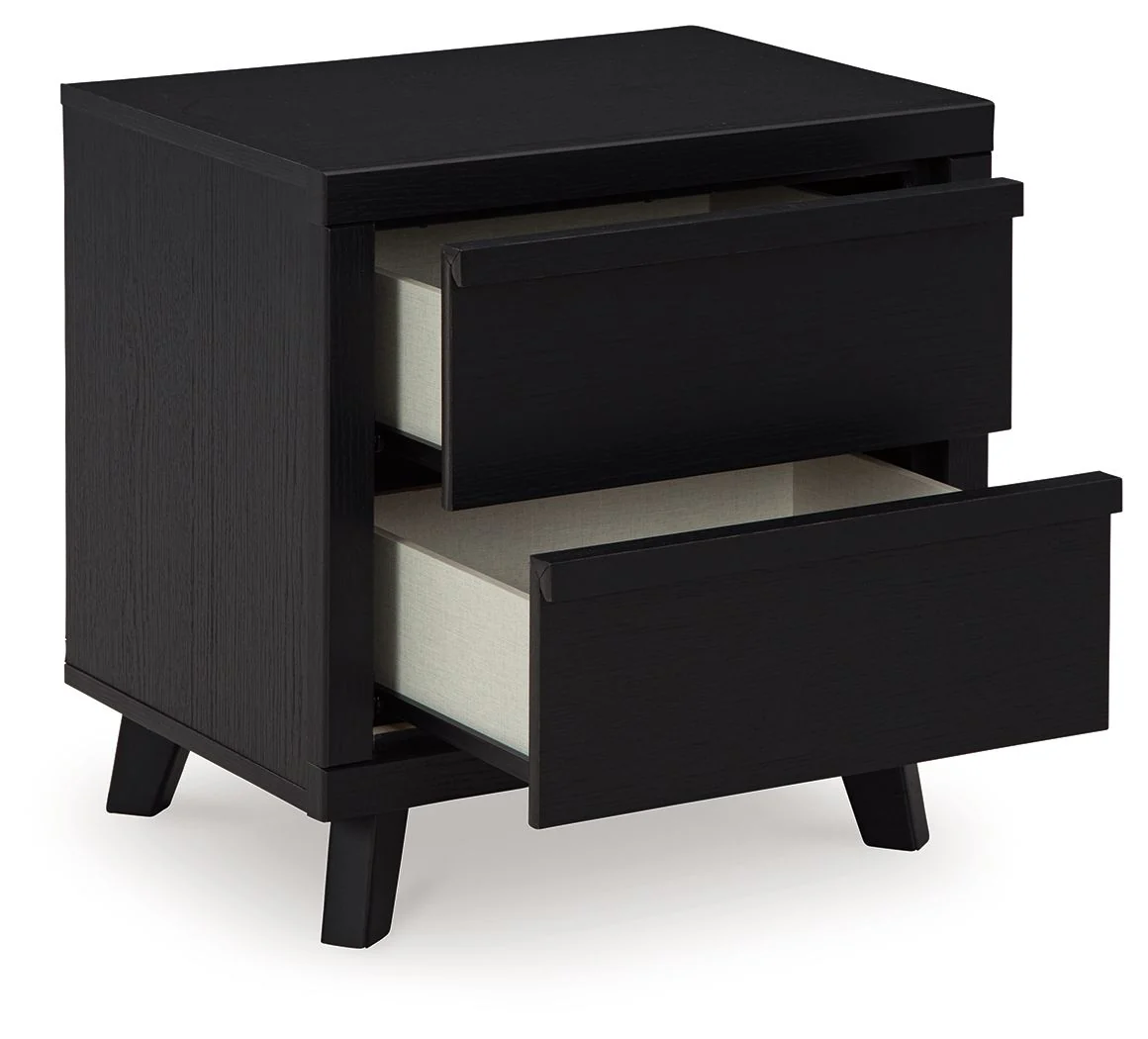 Danziar - Two Drawer Night Stand - Black