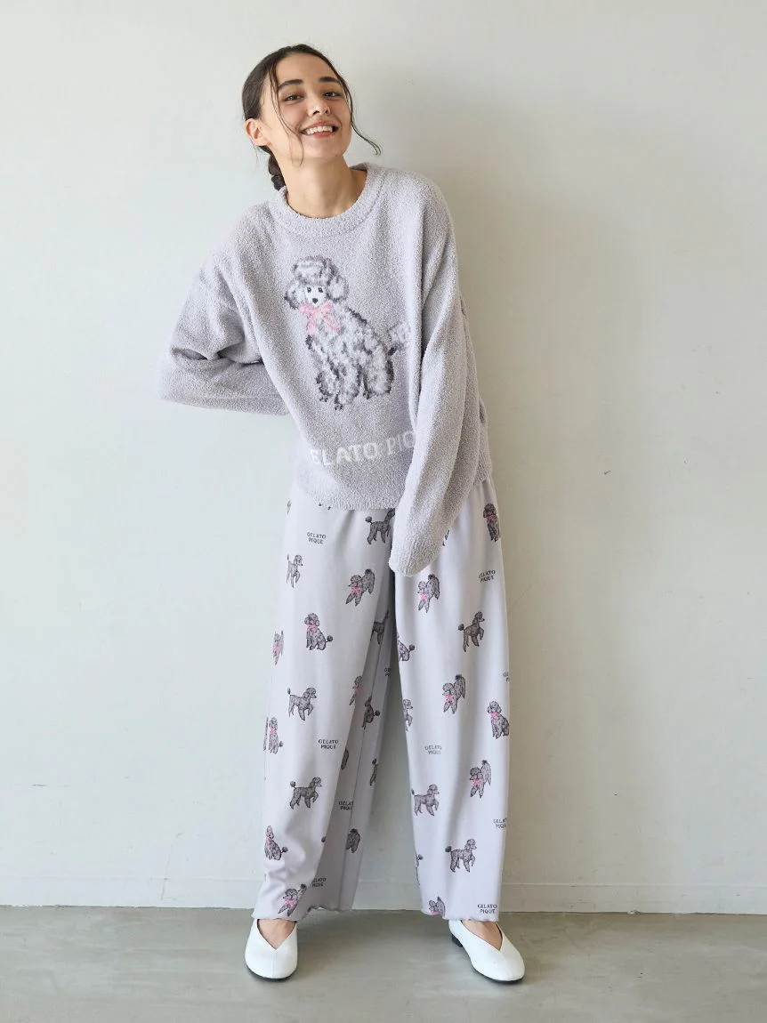 Ribbon Poodle Jacquard Pullover