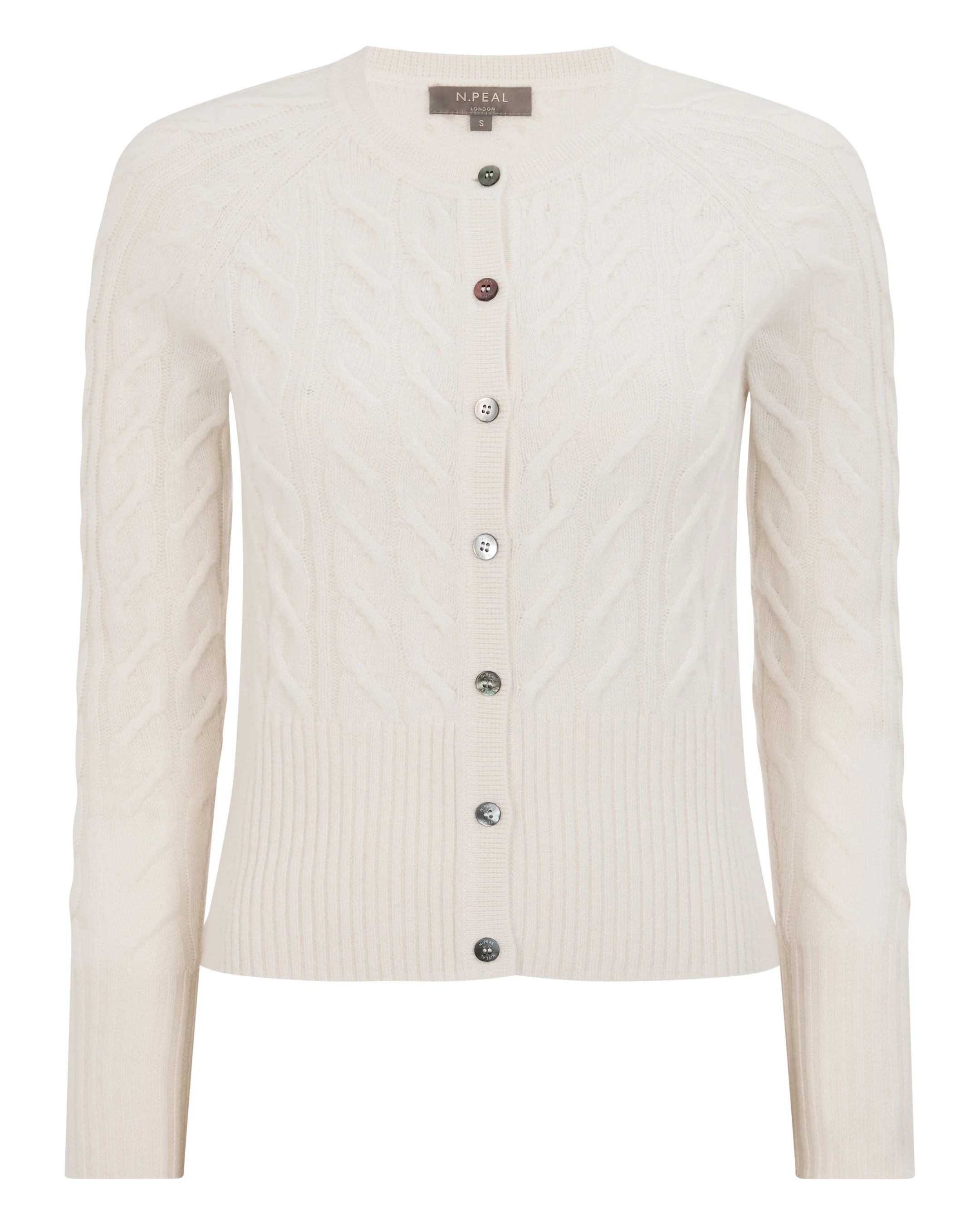 Women's Myla Cable Cashmere Cardigan New Ivory White