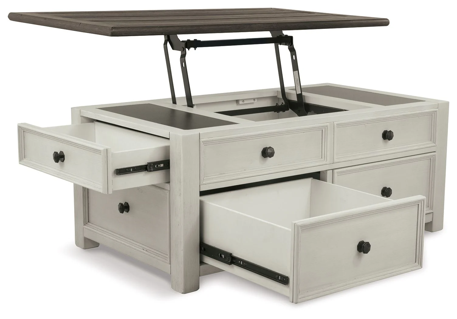 Bolanburg - Lift Top Cocktail Table - White / Brown / Beige