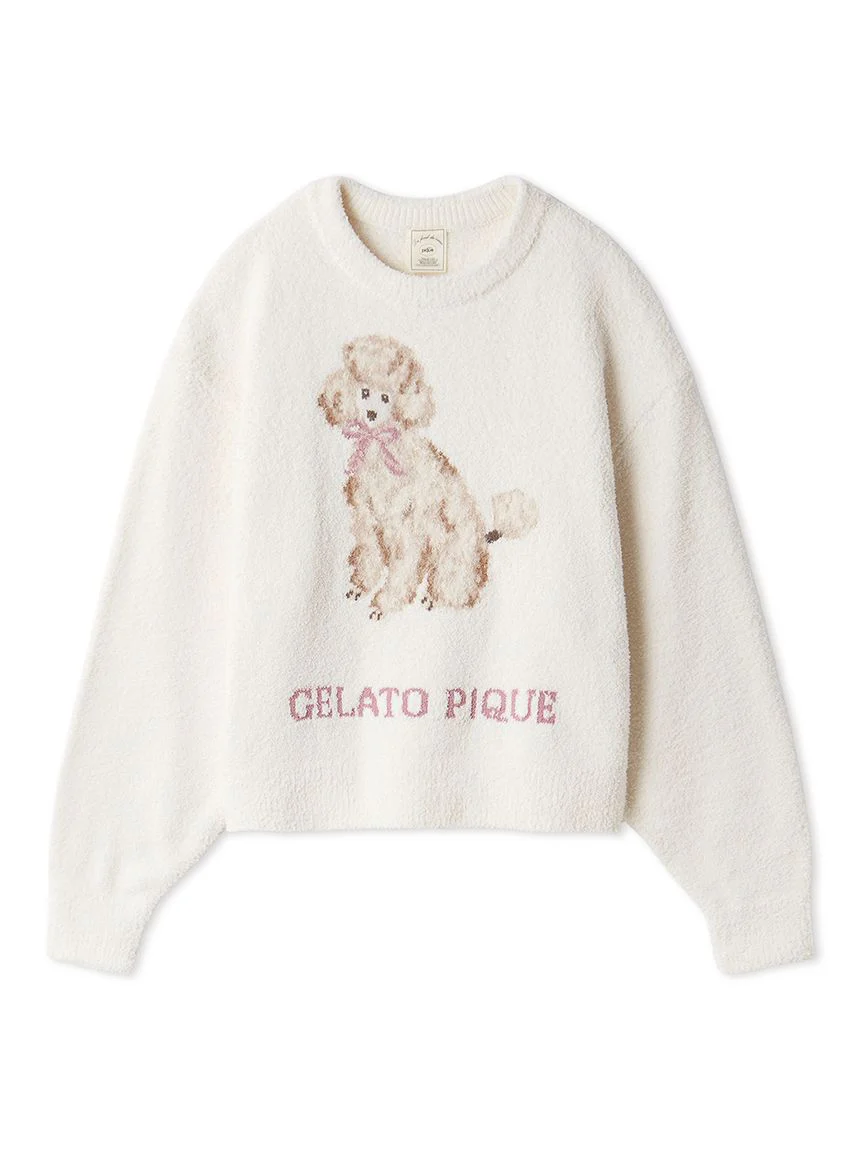Ribbon Poodle Jacquard Pullover