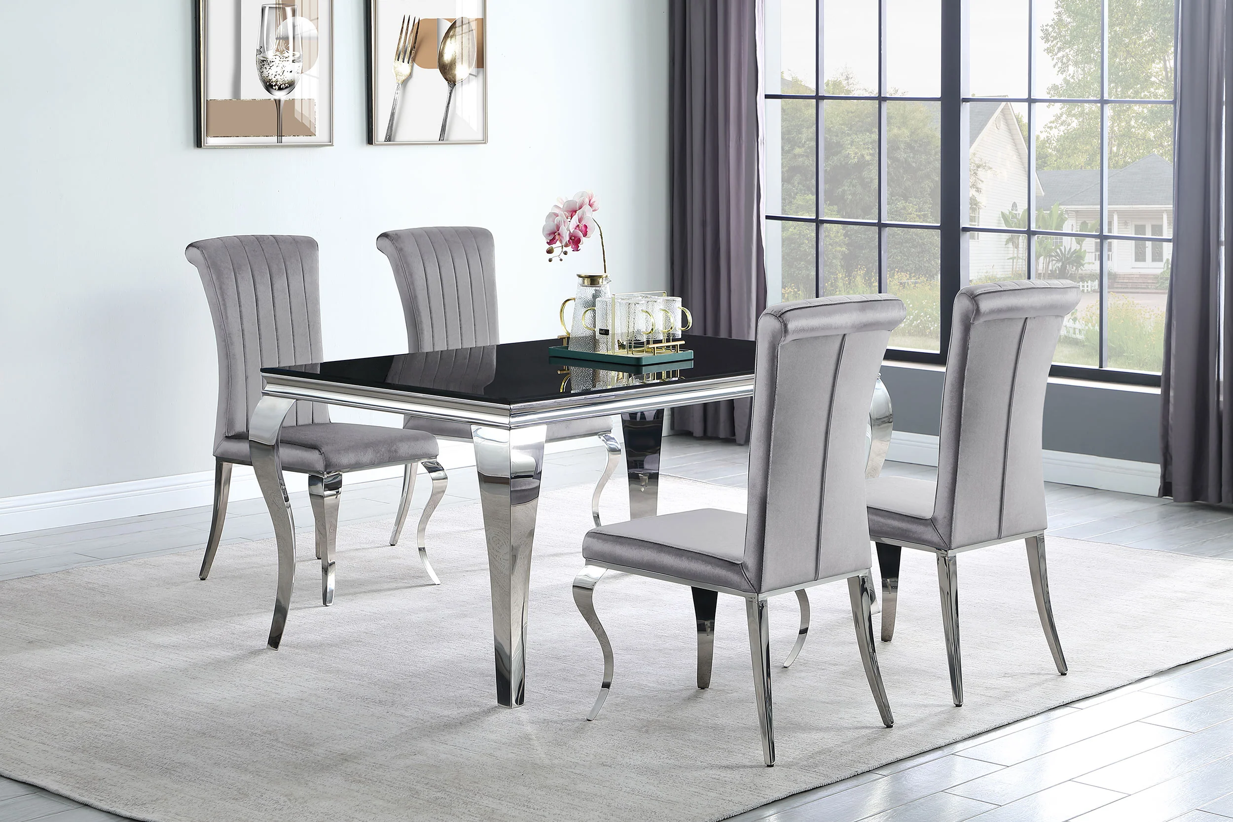 Betty Velvet Upholstered Dining Side Chair (Set of 4)